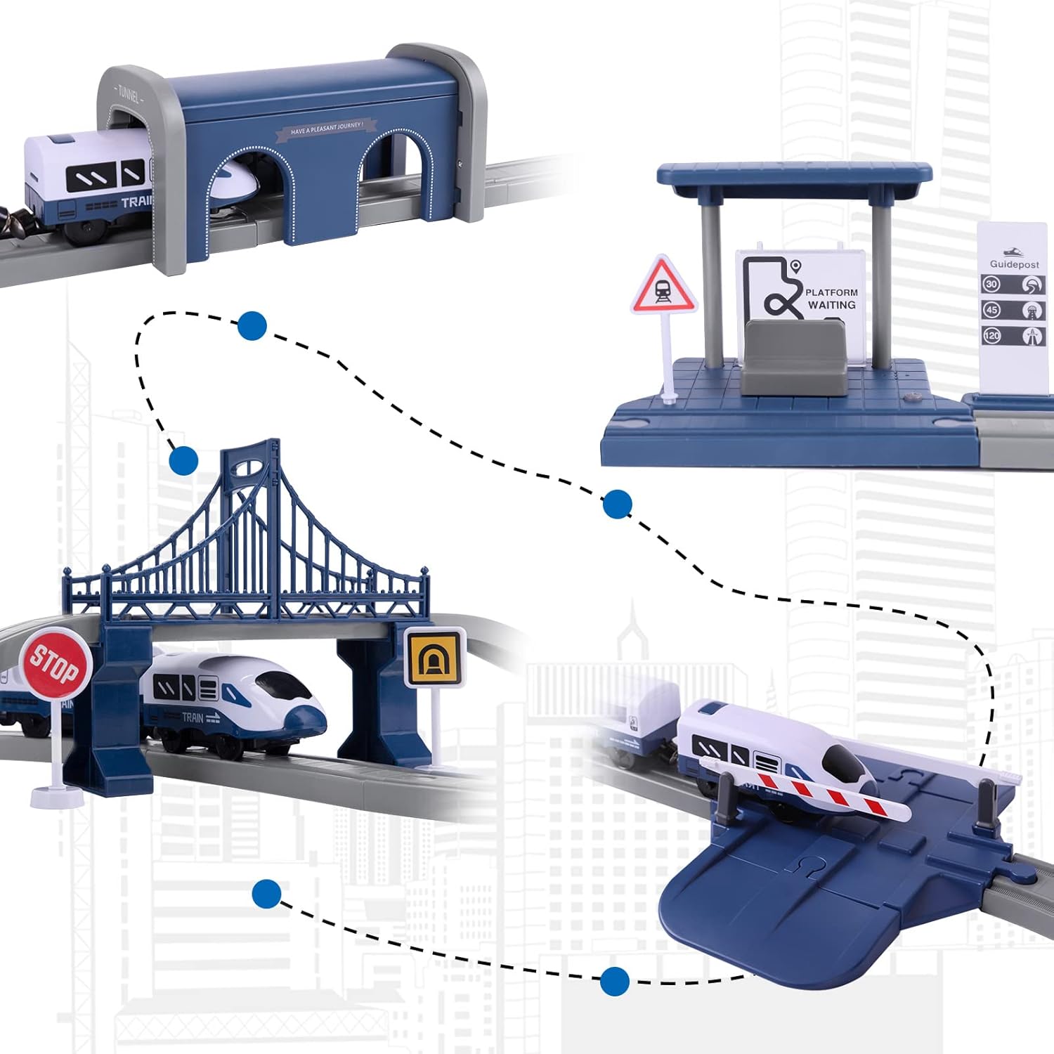 Trenino Elettrico per Bambini 104 Pezzi - immagine 3