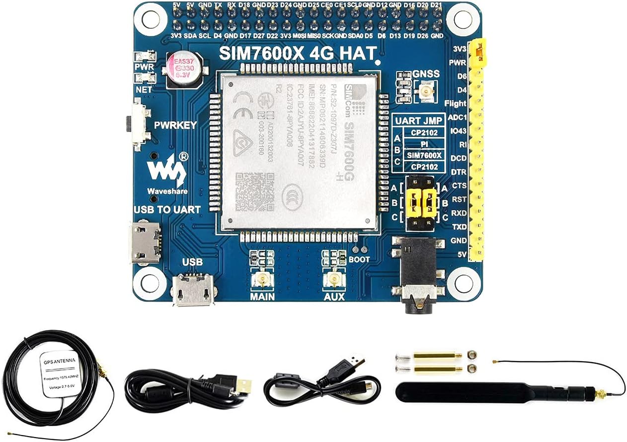 Waveshare 4G/3G/2G/GSM/GPRS/GNSS HAT per Raspberry Pi - immagine 2