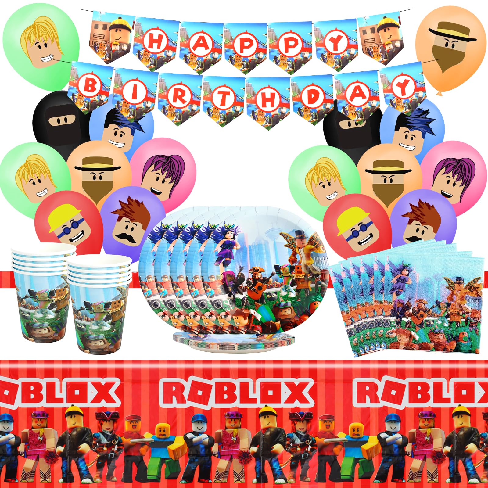 Roblox Compleanno Stoviglie per Feste 57 Pezzi