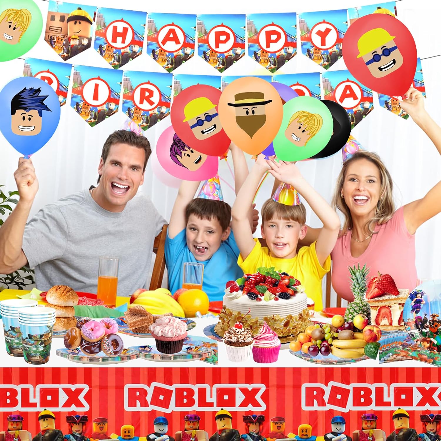 Roblox Compleanno Stoviglie per Feste 57 Pezzi - immagine 6