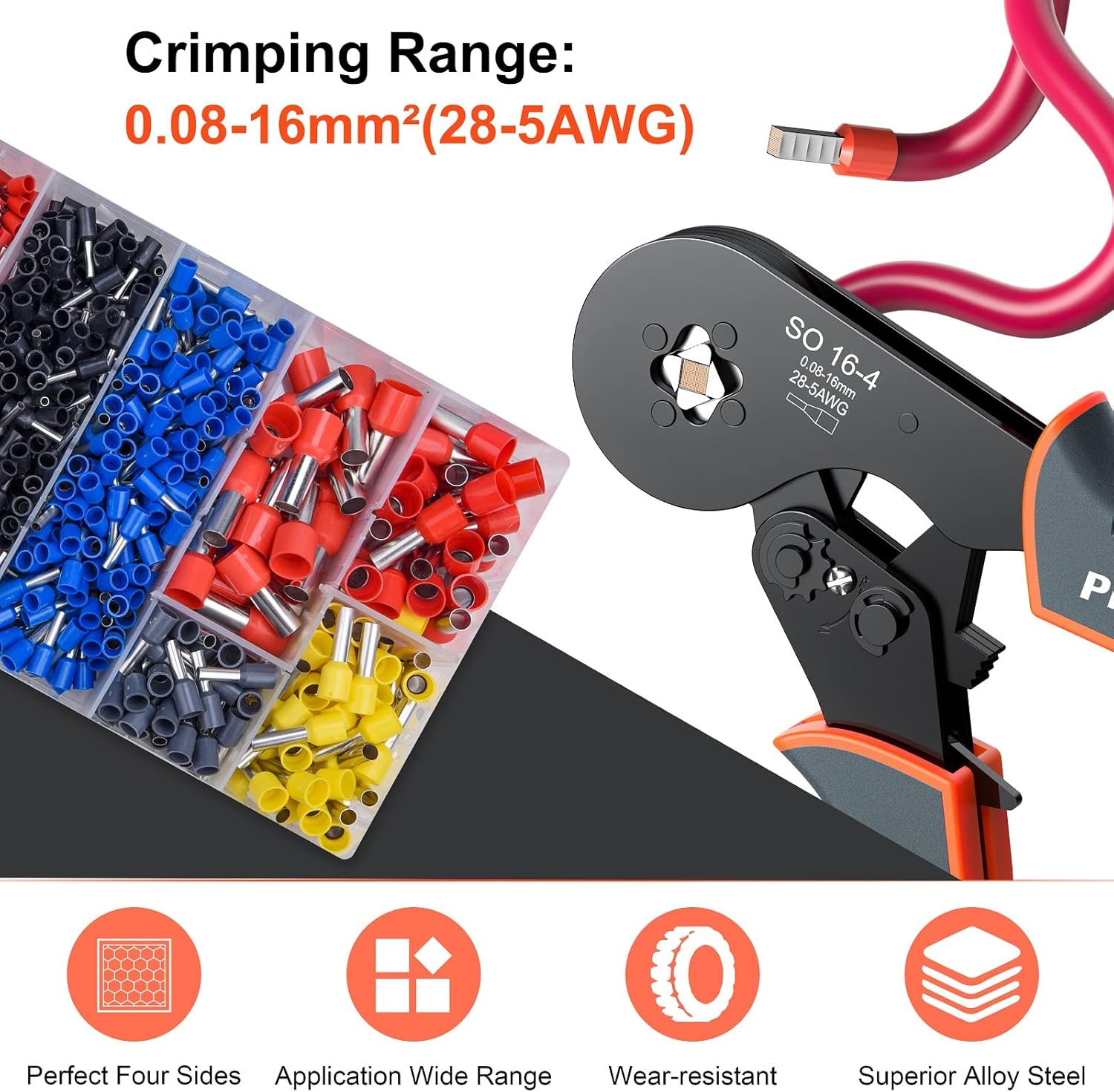 Preciva Pinza Crimpatrice Capicorda 0,08-16 mm² - immagine 2