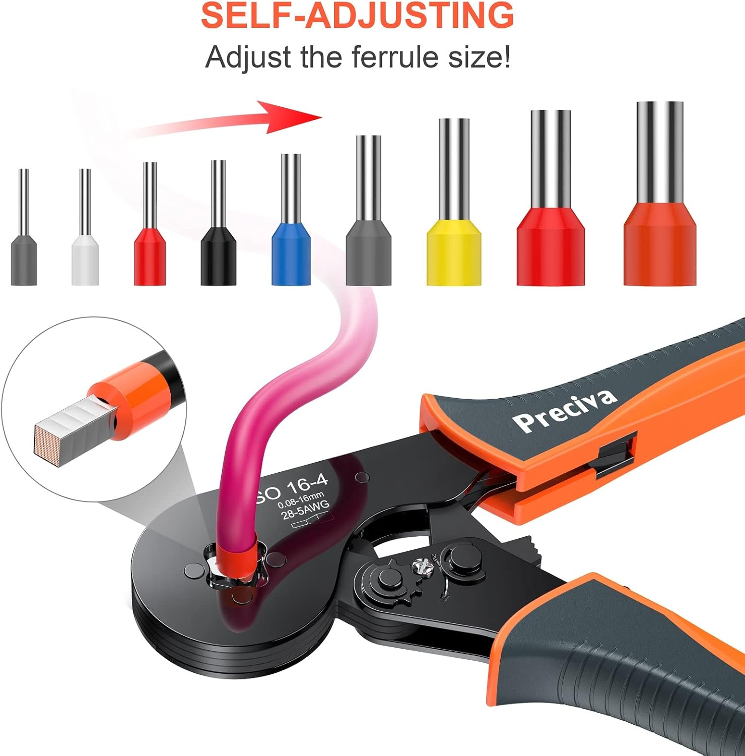 Preciva Pinza Crimpatrice Capicorda 0,08-16 mm² - immagine 3