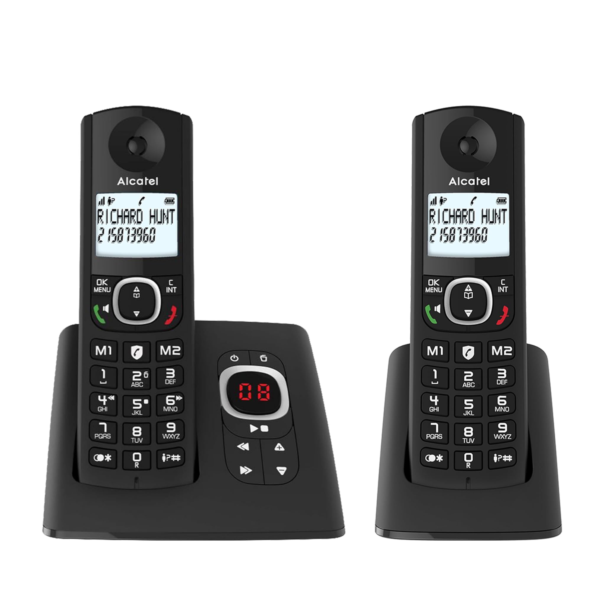 Alcatel F530 Voice Duo - Telefono Cordless DECT con Segreteria, Nero