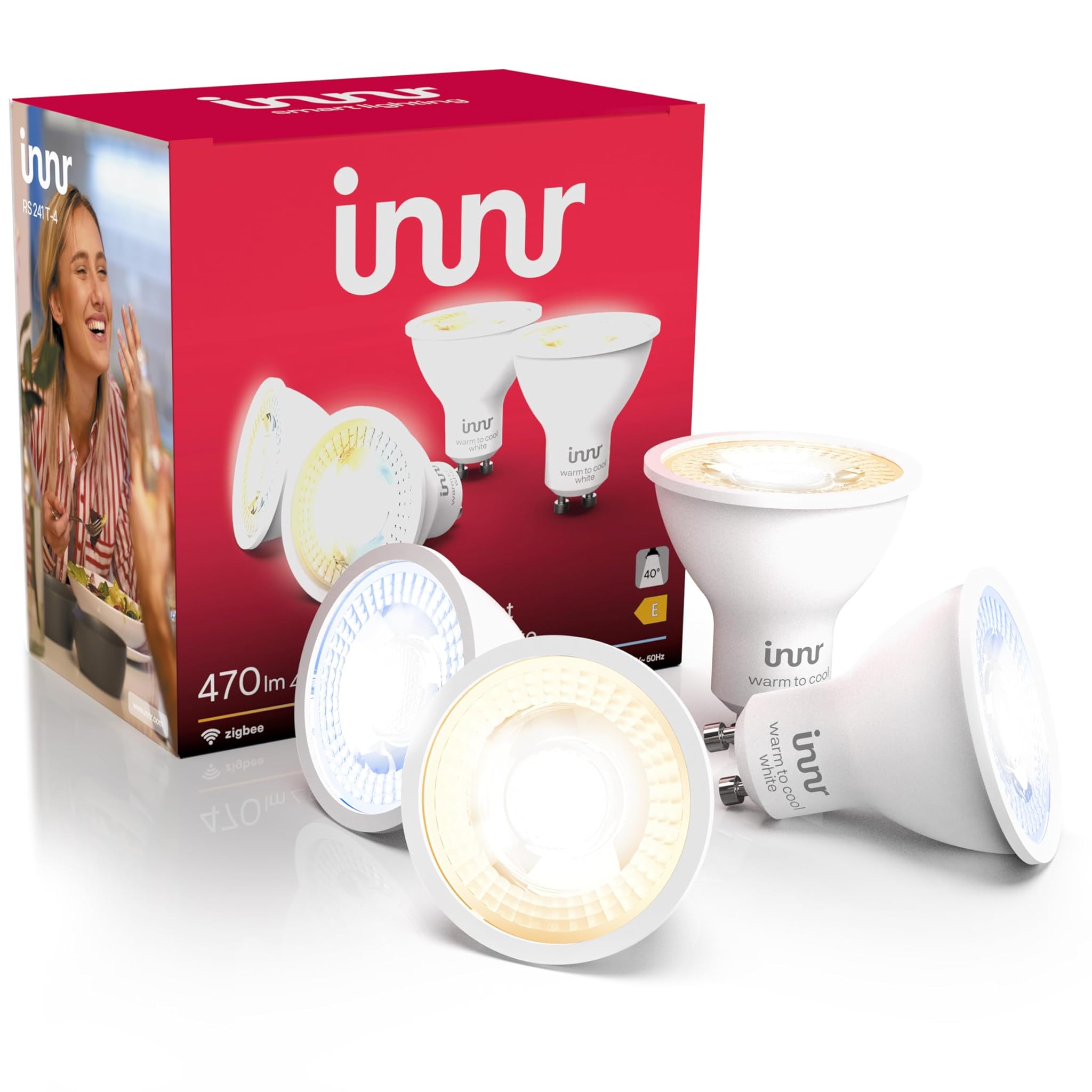 Innr Lampadina Smart GU10 Zigbee, Luce Bianca Calda/Fredda