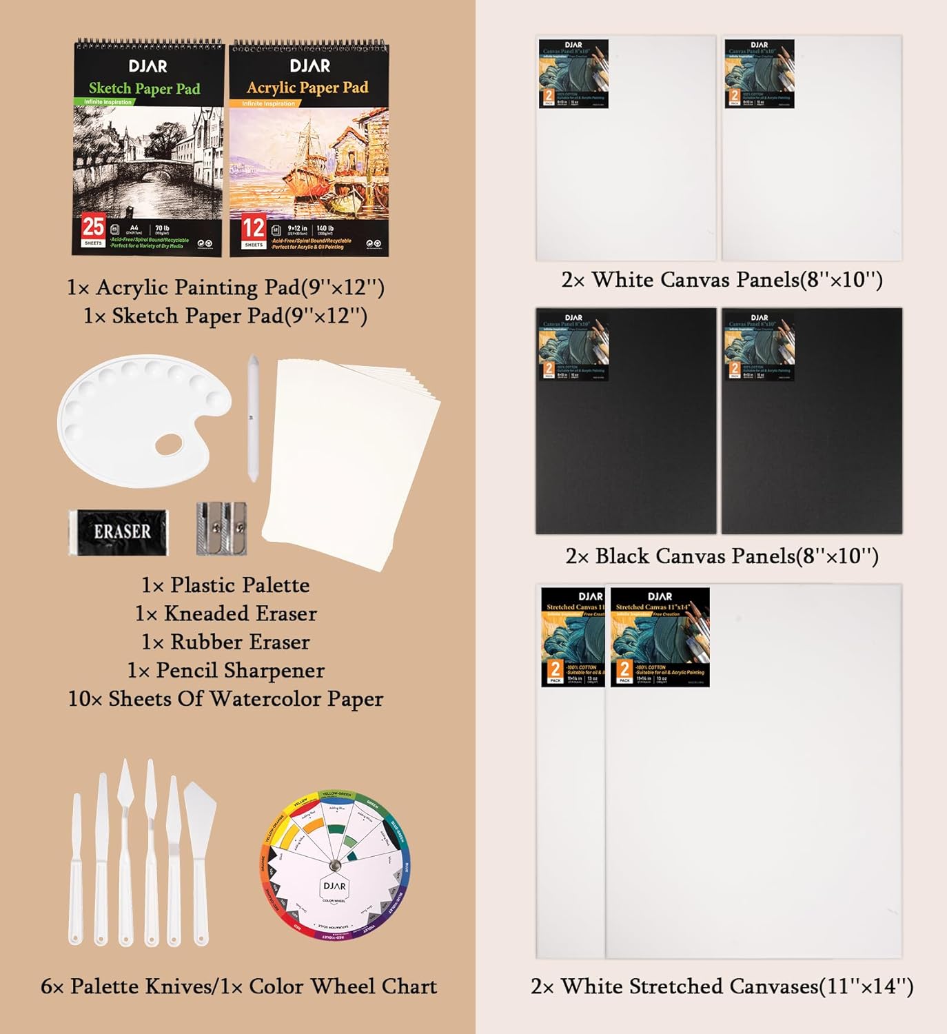 DJAR Set 79 Colori Acrilici con 3 Cassetti - immagine 2