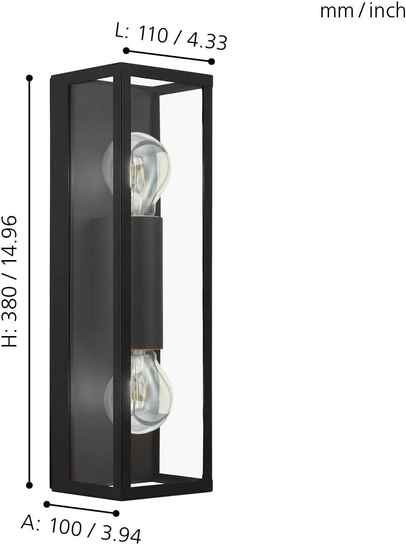 Eglo AMEZO Lampada da Parete, Nero - immagine 3