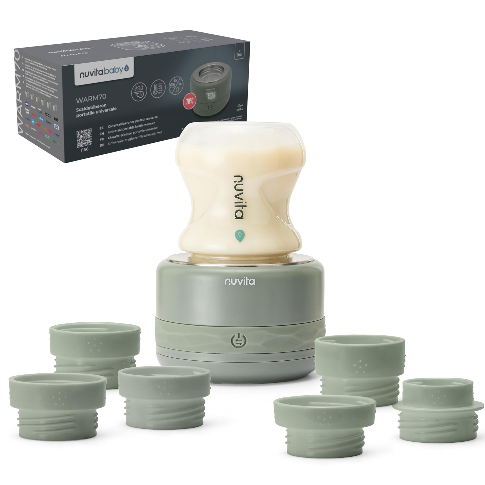 Nuvita 1166 Warm70 Scaldabiberon Portatile Senza Fili