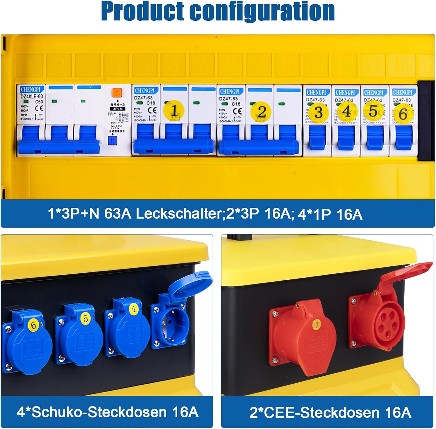 Distributore di Corrente da Cantiere IP54, 15 Moduli - immagine 3