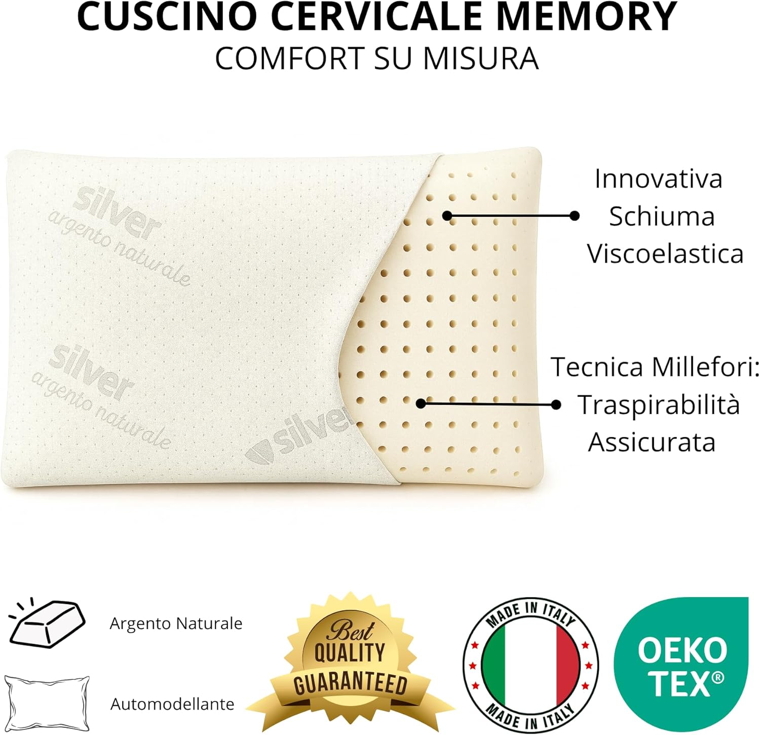 Cuscino in Memory Foam Ergonomico 10 cm - immagine 2