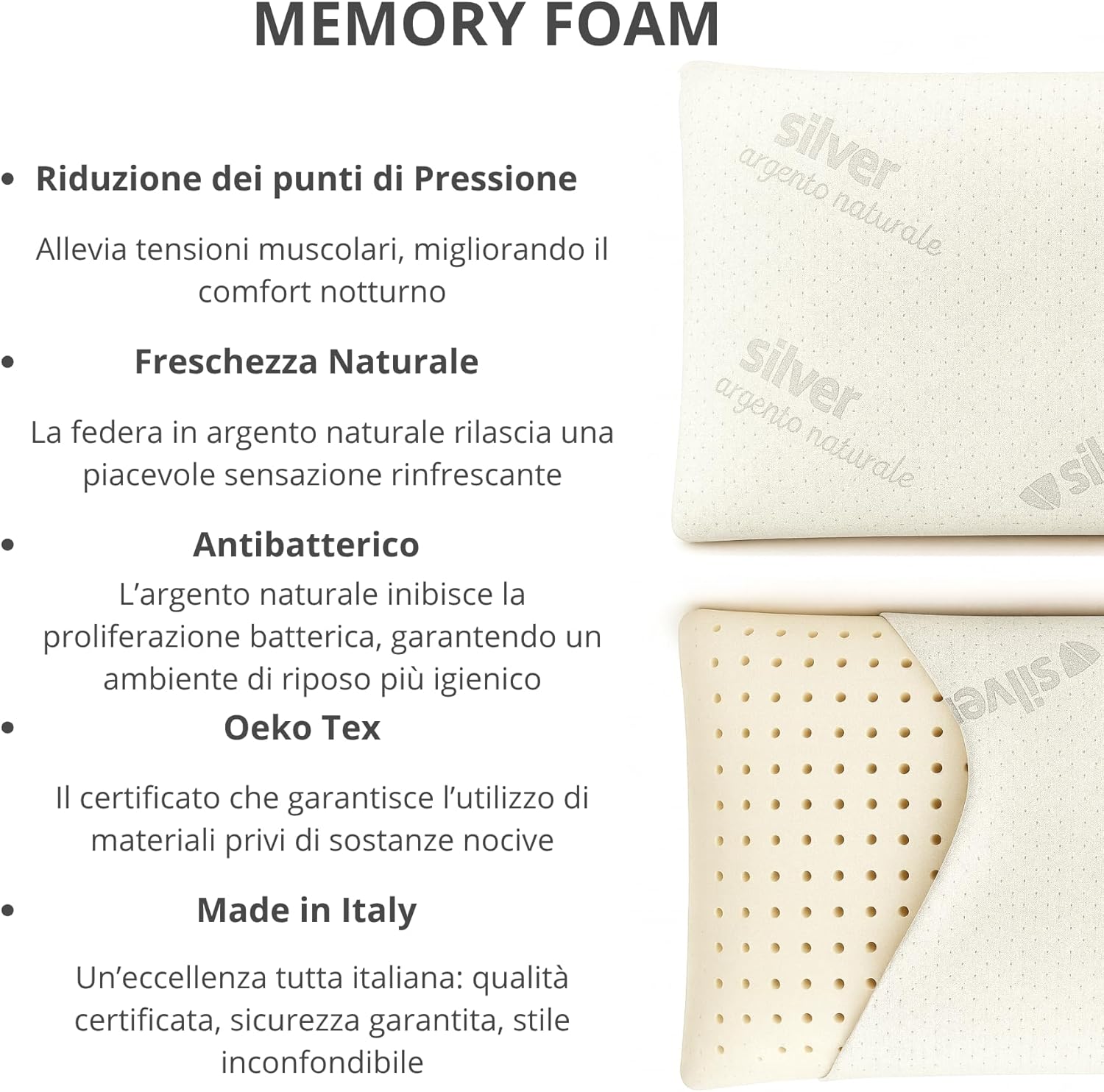 Cuscino in Memory Foam Ergonomico 10 cm - immagine 5
