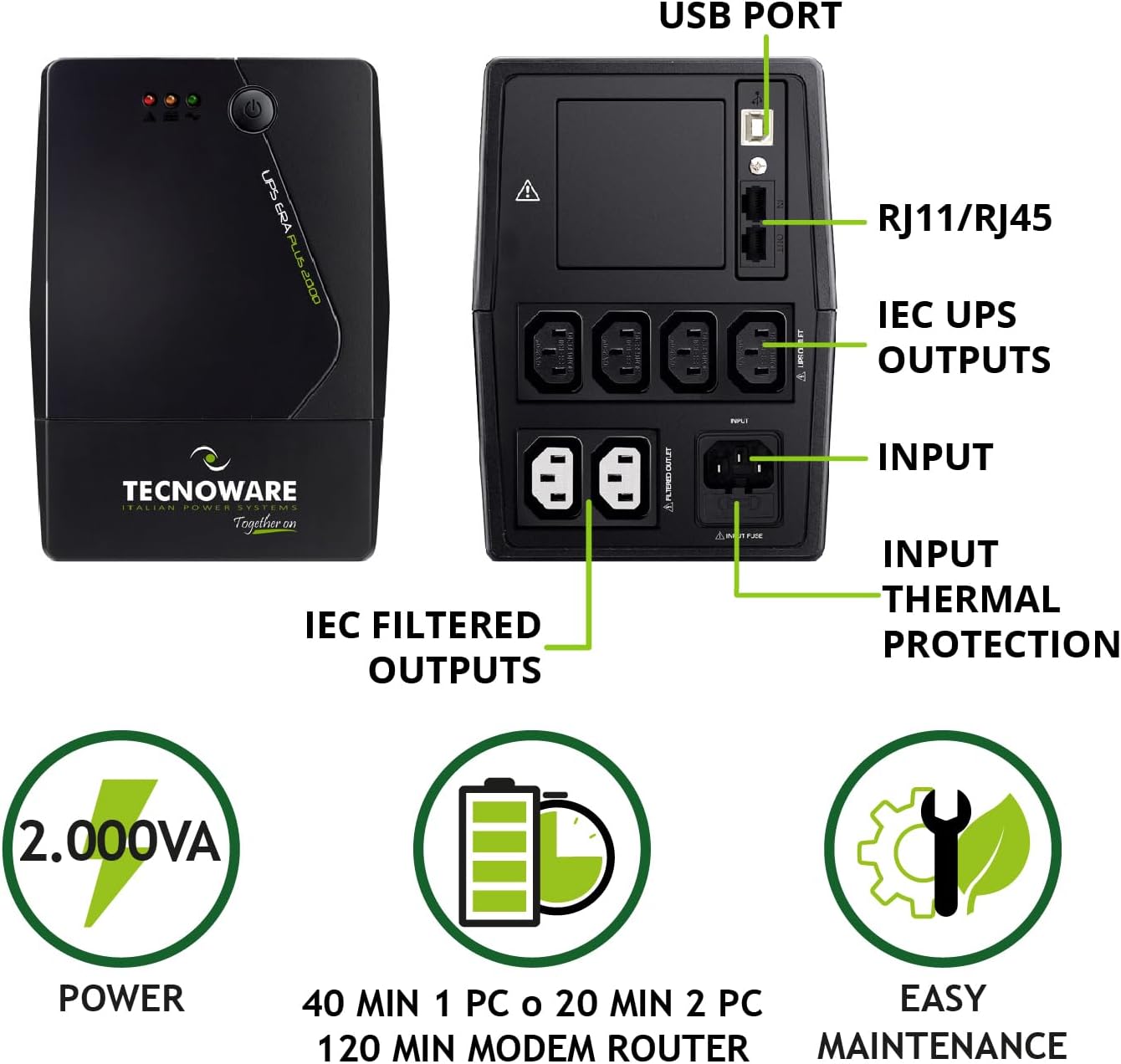 Tecnoware Power Systems UPS ERA PLUS 2000 - immagine 2