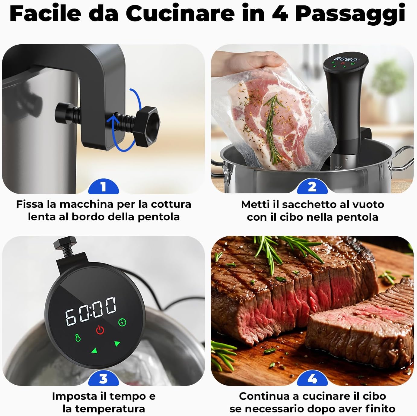 Ousfot Sous Vide Roner Cucina Nera - immagine 4