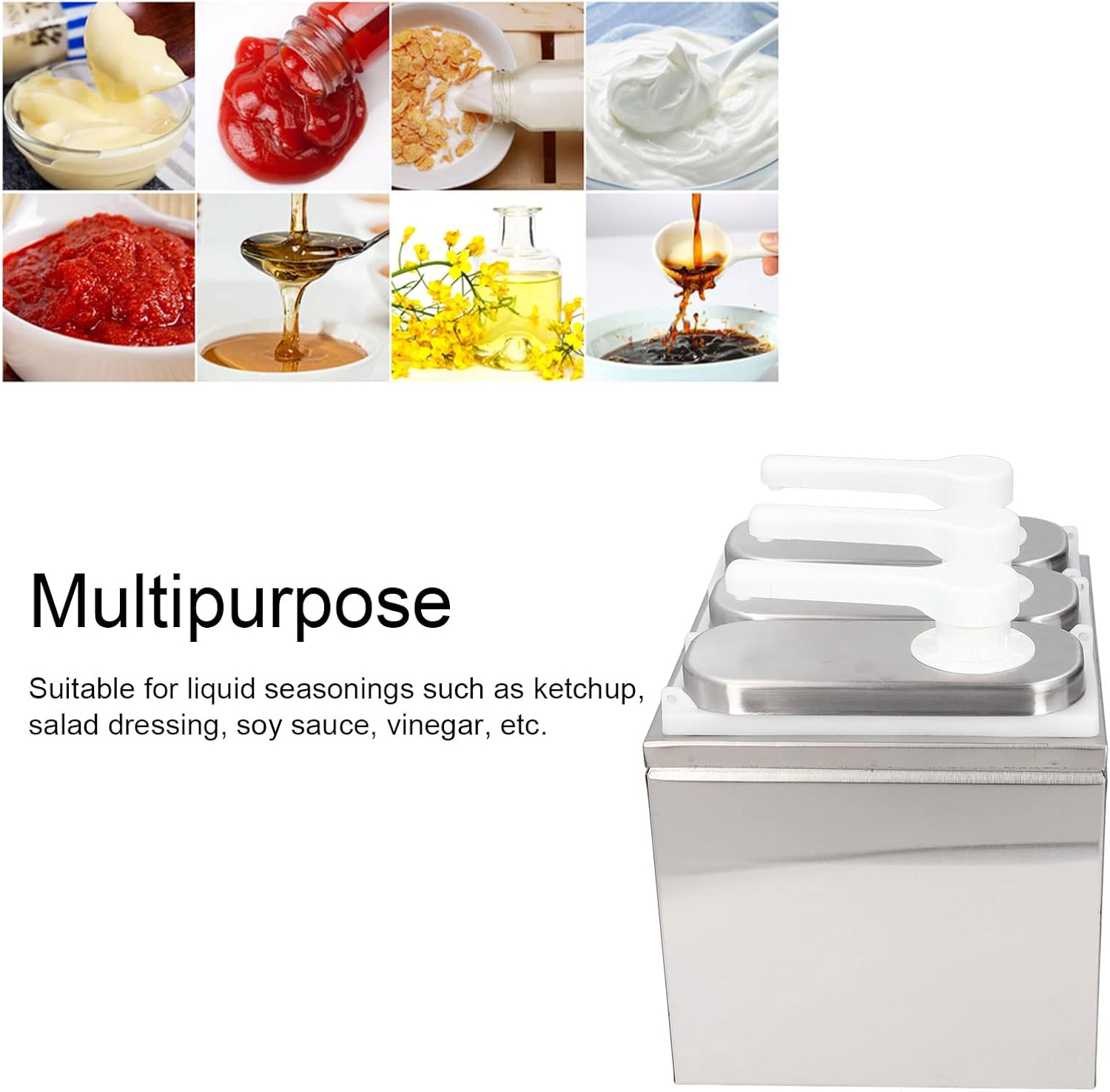 Pompa Dispenser per Salsa in Acciaio Inossidabile 1 L - immagine 3