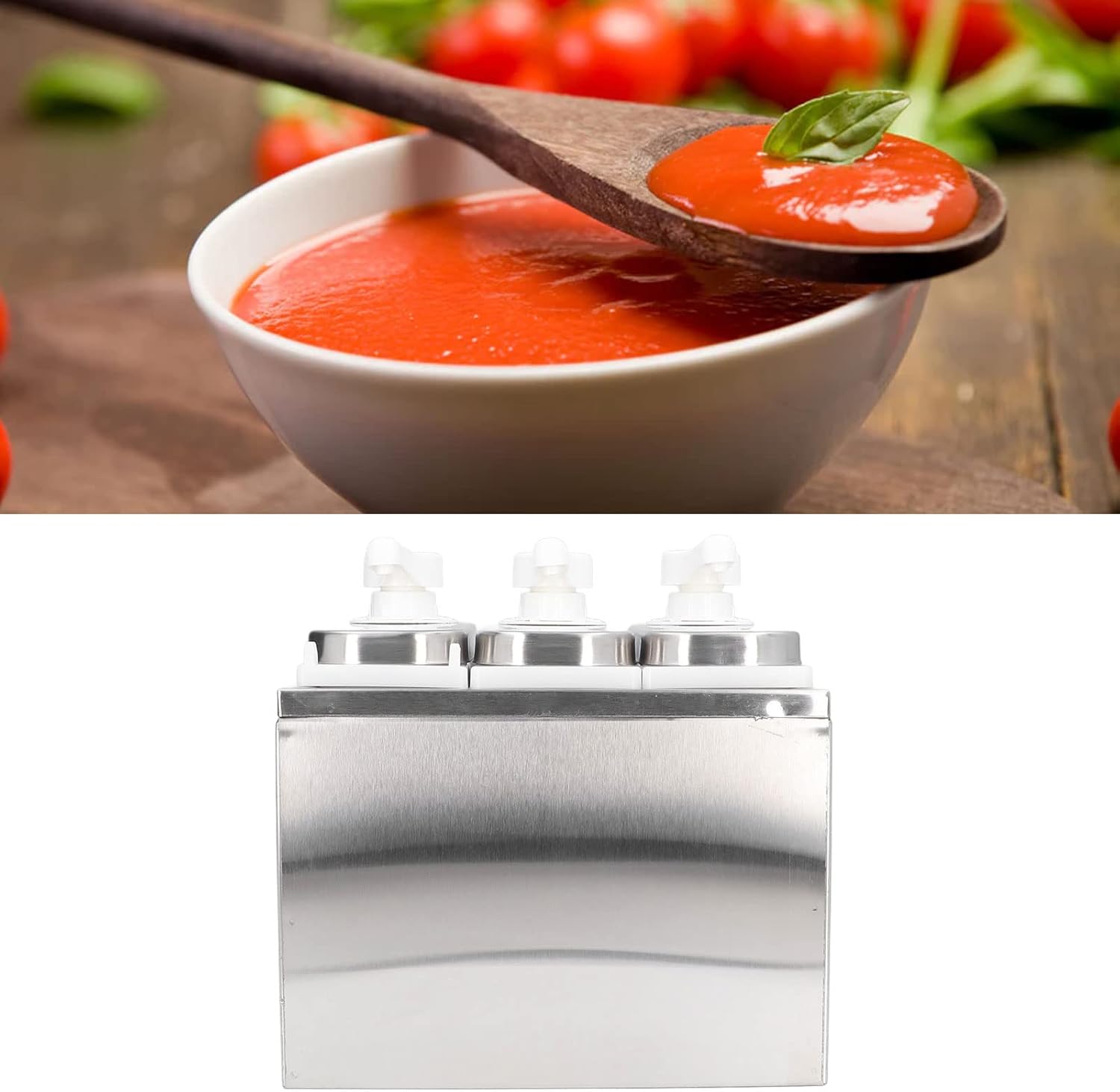 Pompa Dispenser per Salsa in Acciaio Inossidabile 1 L - immagine 4
