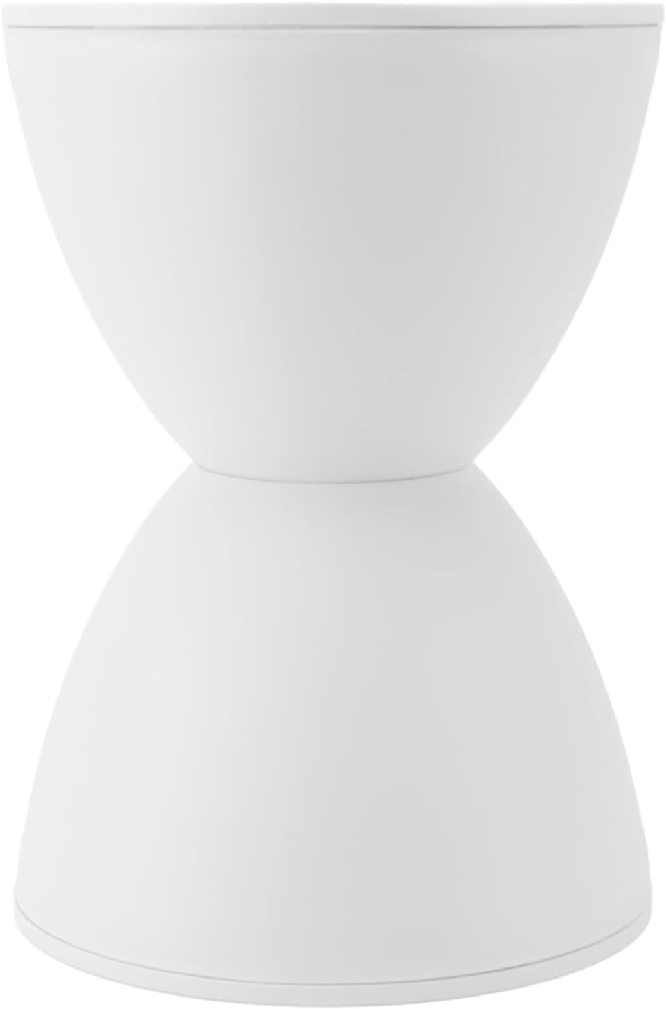Sgabello Rotondo a Clessidra in Plastica, Bianco - immagine 6