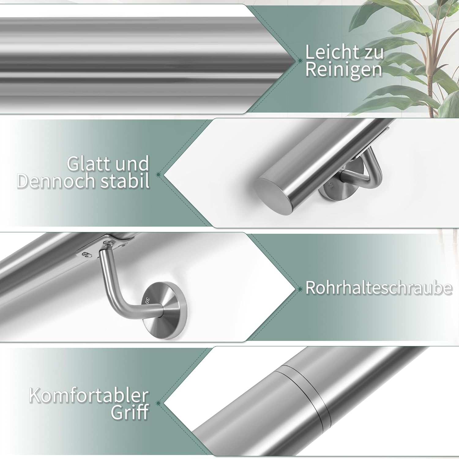 Corrimano in Acciaio Inox per Scale 200cm - immagine 4