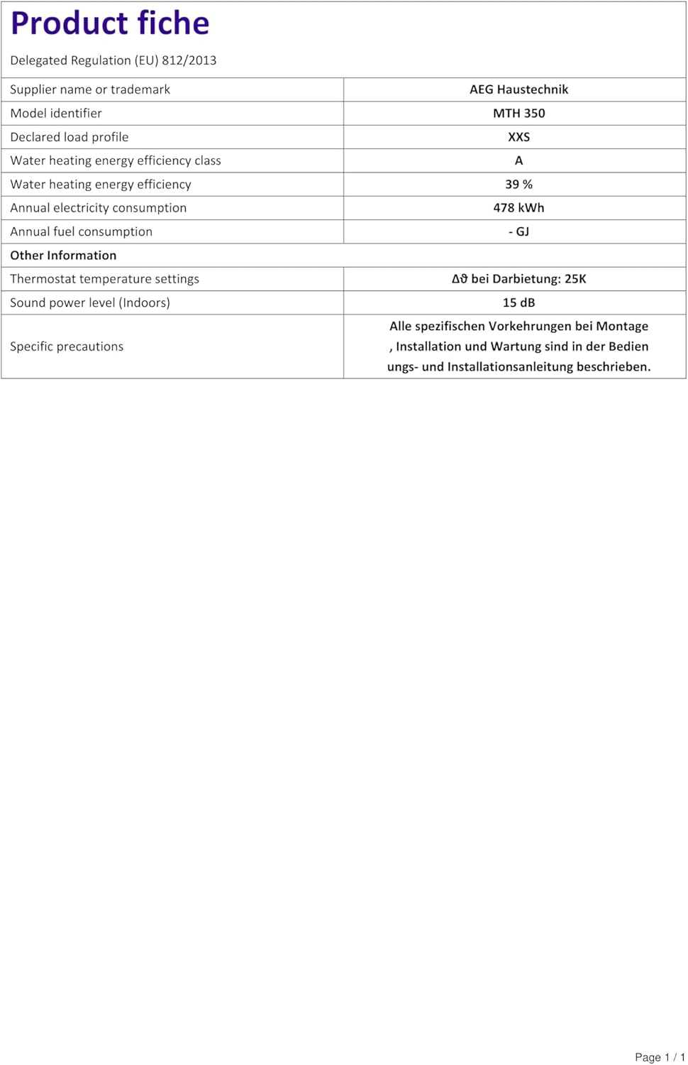 AEG MTH 350 - Scaldabagno Istantaneo Elettrico 3,5 kW - immagine 10