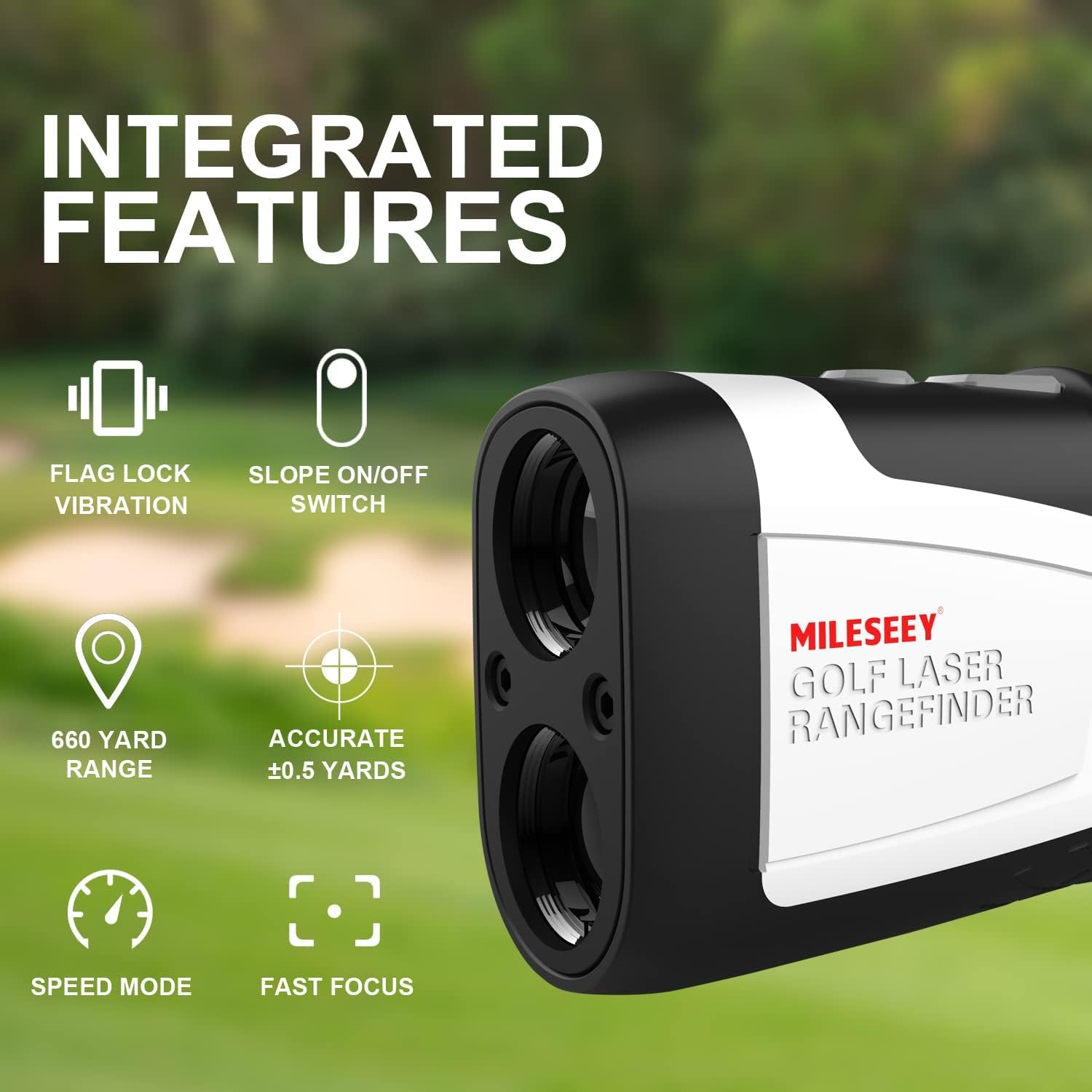 MiLESEEY Telemetro Golf Con Compensazione Della Pendenza, Precisione ±0,55 Yard, Bloccaggio Di Pennone, Ingrandimento 6X, Misura Precisa Distanza Per Caccia - immagine 6