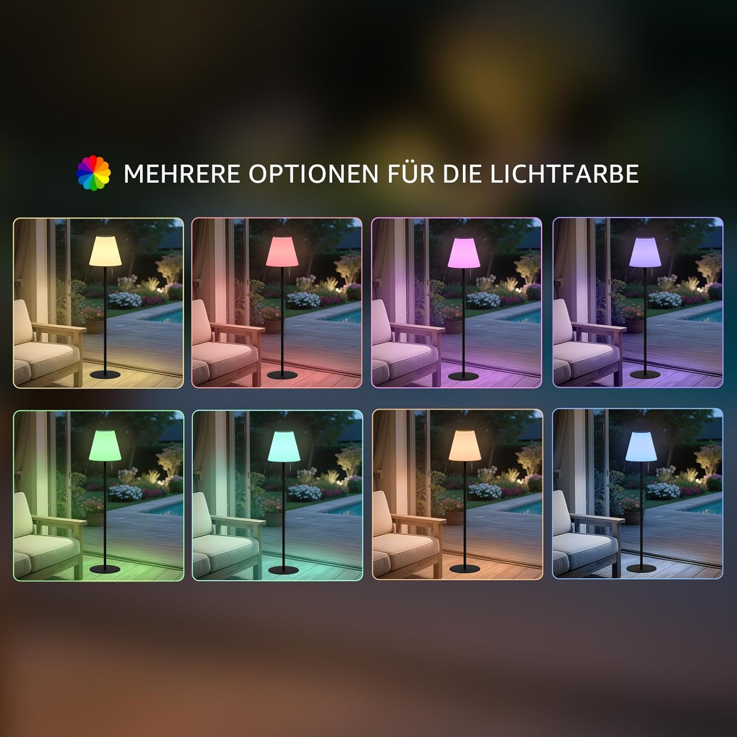 Malux Lampada da Terra Solare Wireless IP44 147cm - immagine 3