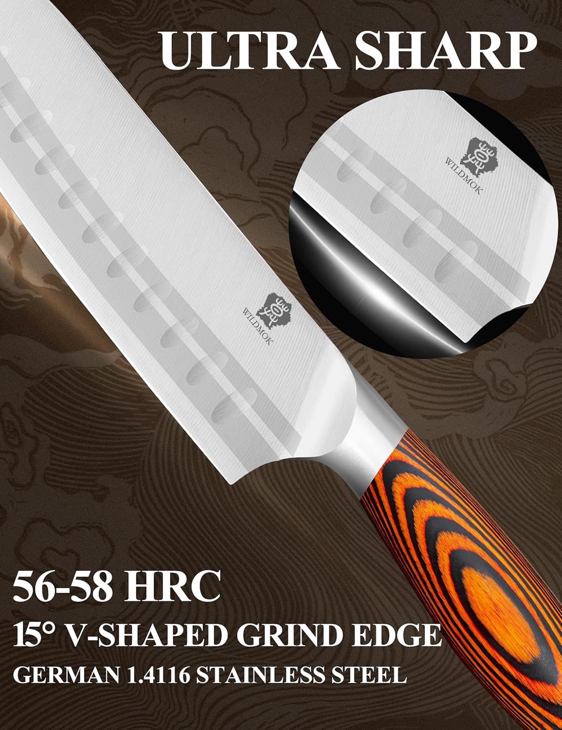 Wildmok Set Coltelli da Cucina 7 Pezzi in Acciaio Tedesco - immagine 2