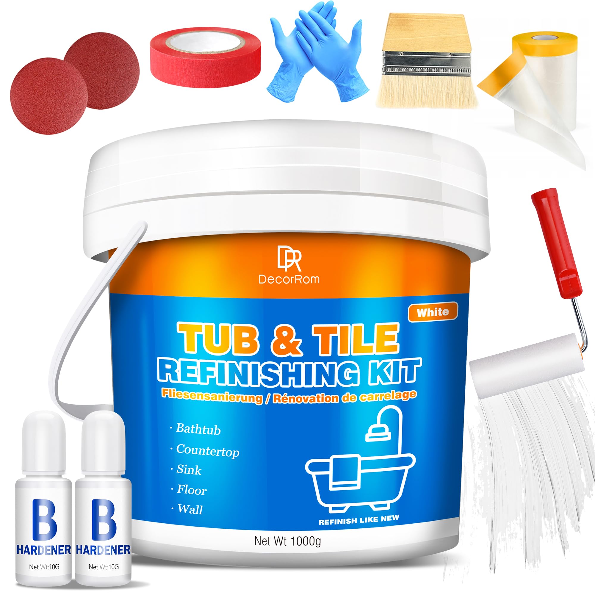 Vernice Bianca per Vasca da Bagno e Piastrelle 1000g