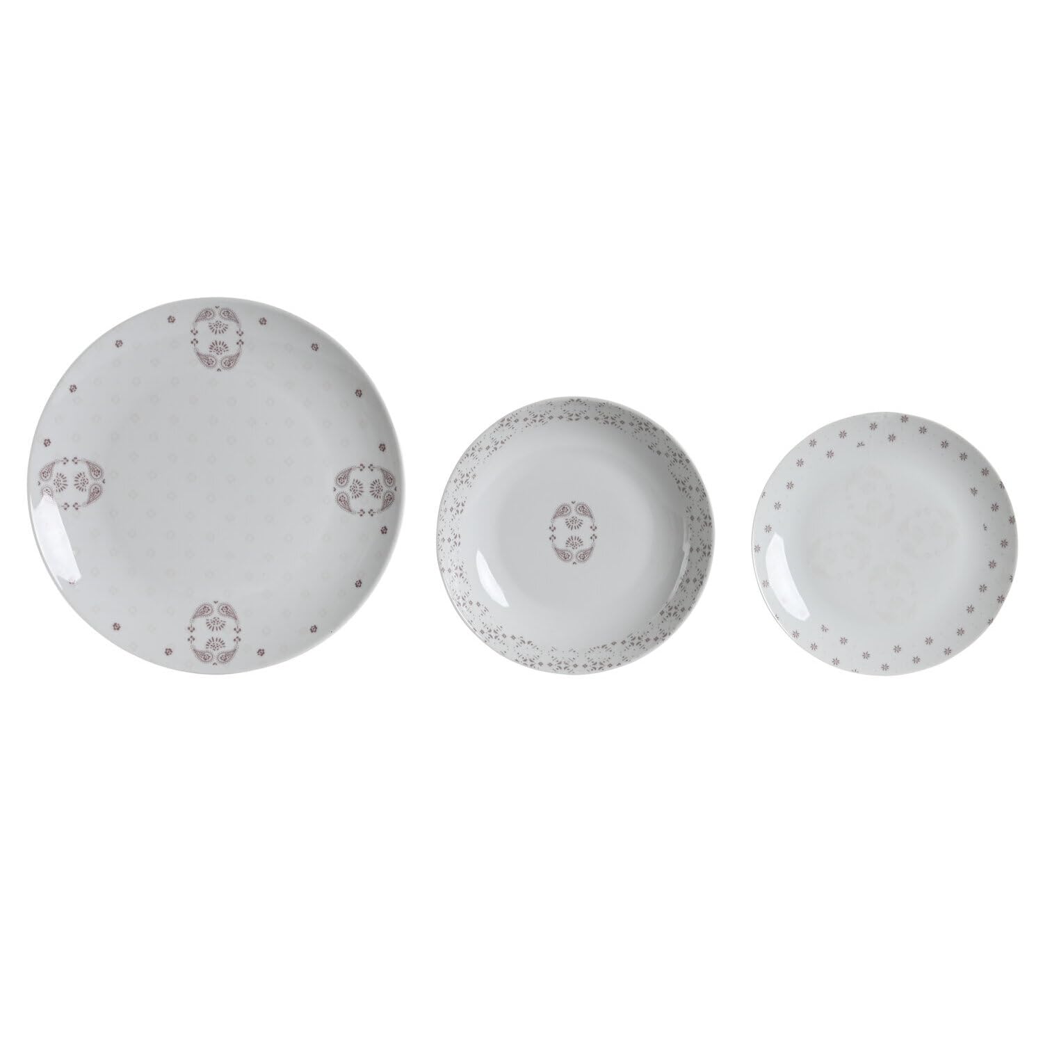 VAJILLA SET 18 PORCELANA 27X27X3 ROSA