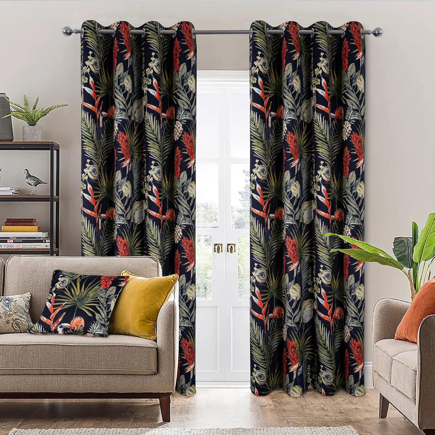 Always4u Tende Oscuranti 100% con Occhielli, Nere (2 pezzi) - immagine 1