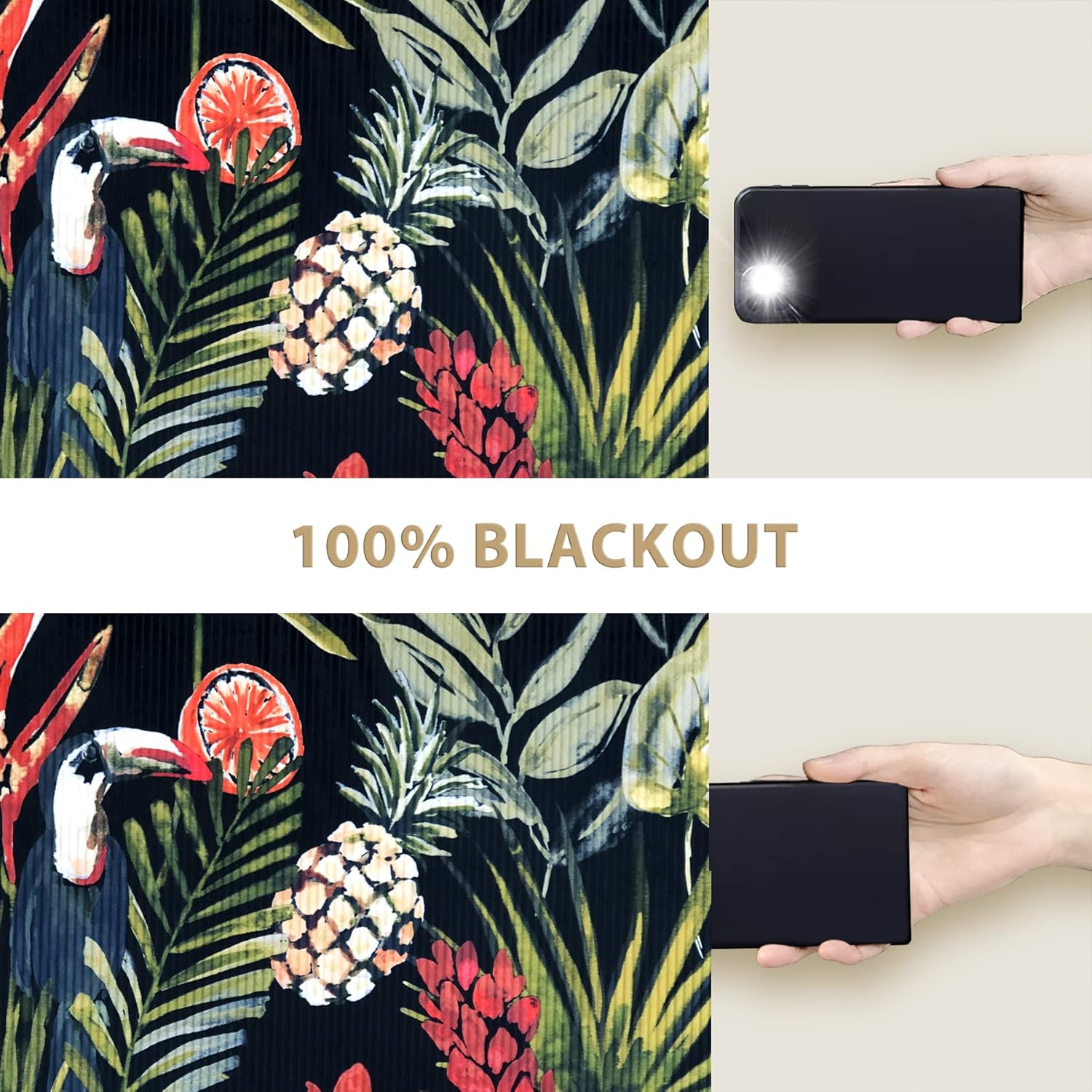 Always4u Tende Oscuranti 100% con Occhielli, Nere (2 pezzi) - immagine 3