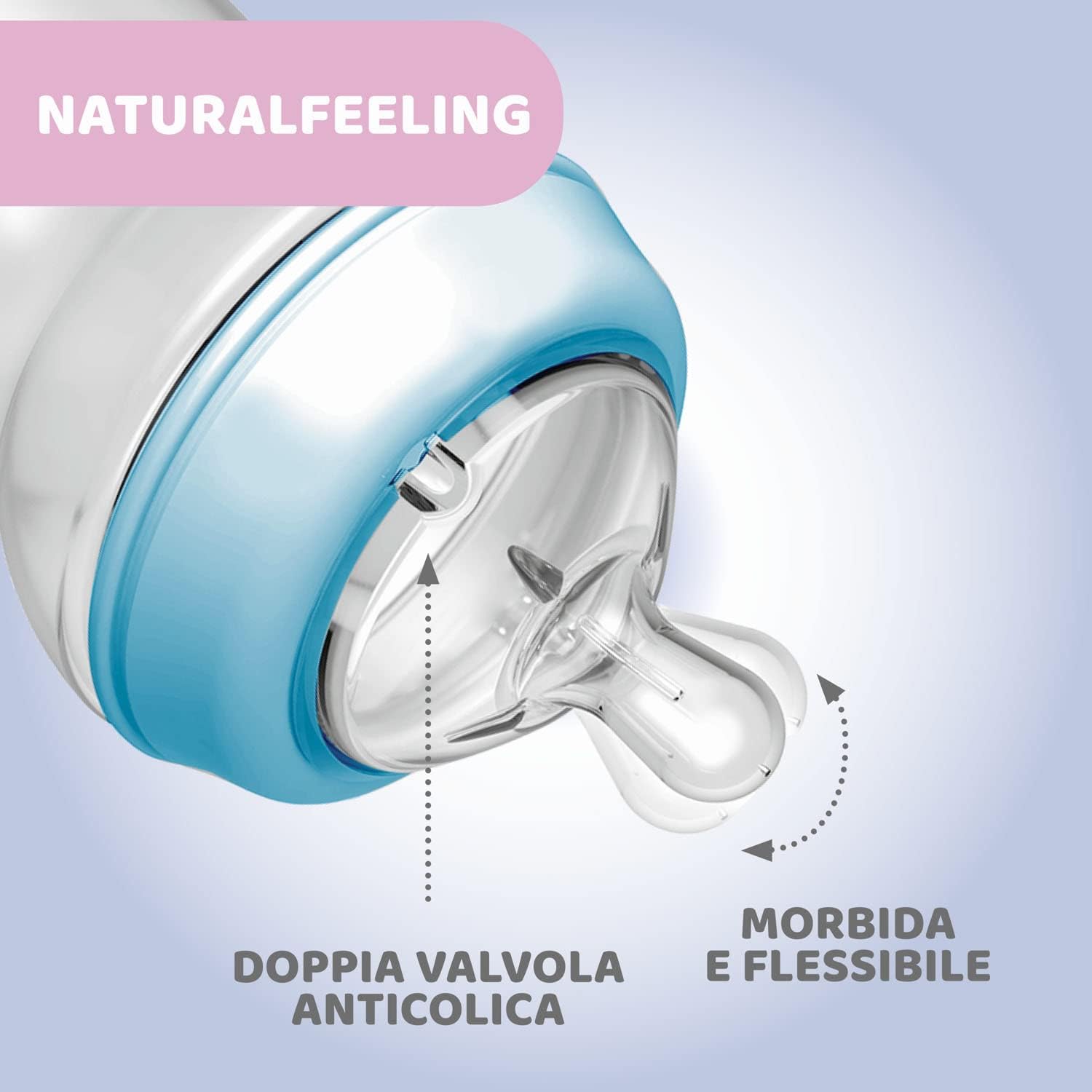 Chicco Biberon Anticolica Natural Feeling 330ml, 2 Pezzi - immagine 3