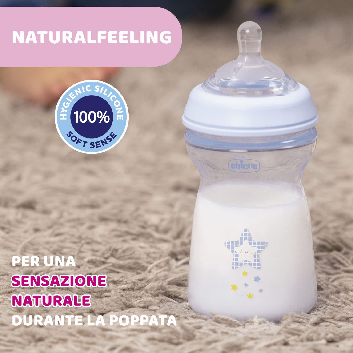 Chicco Biberon Anticolica Natural Feeling 330ml, 2 Pezzi - immagine 4