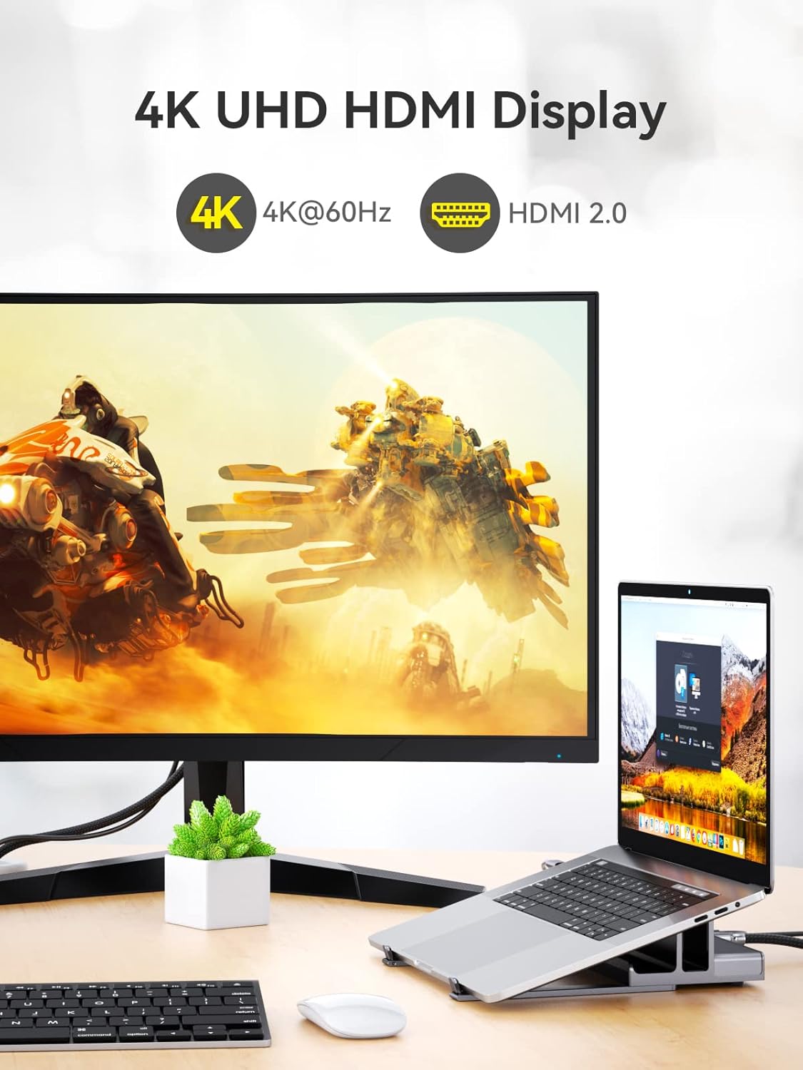 Quuge Docking Station USB-C 8 in 1 con HDMI 4K - immagine 5