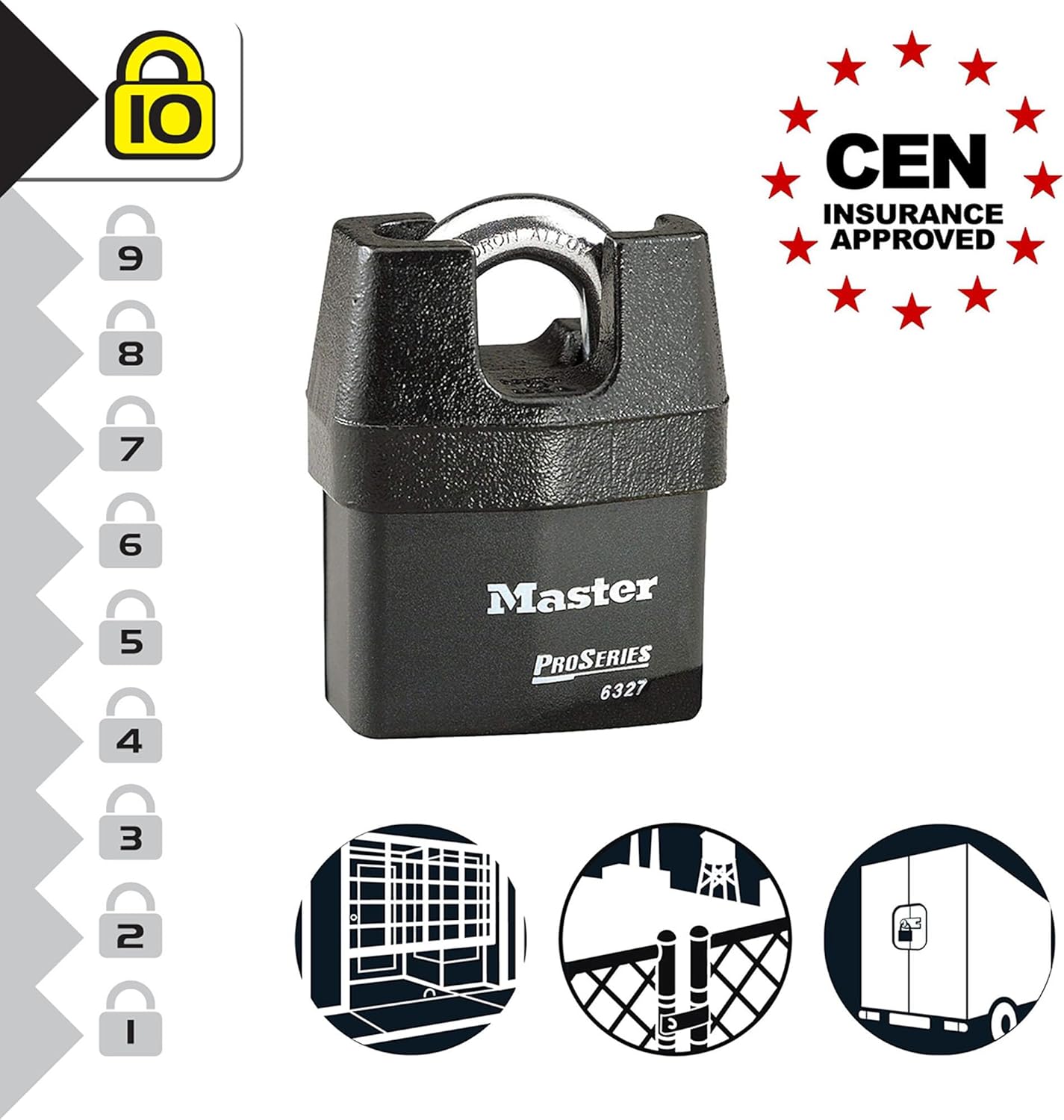 Master Lock 6327EURD Lucchetto Alta Sicurezza, Nero - immagine 5