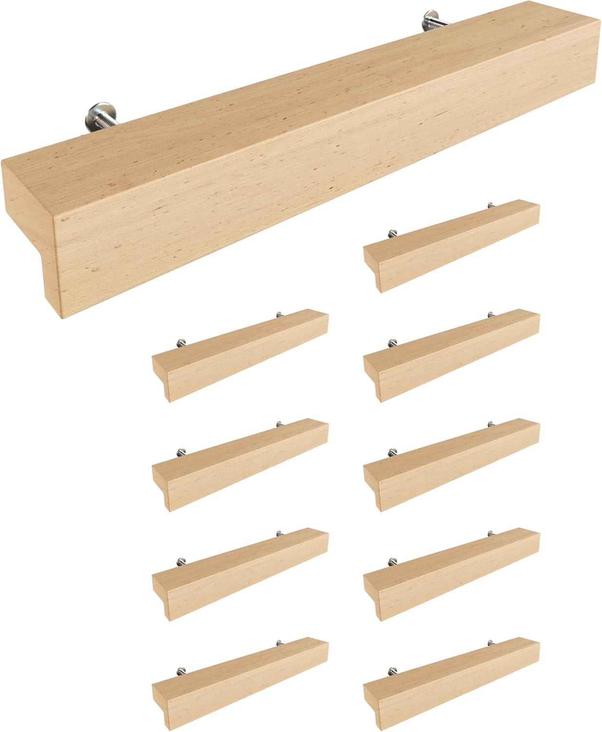 Sossai Maniglie per Mobili in Legno di Faggio (10 pz)