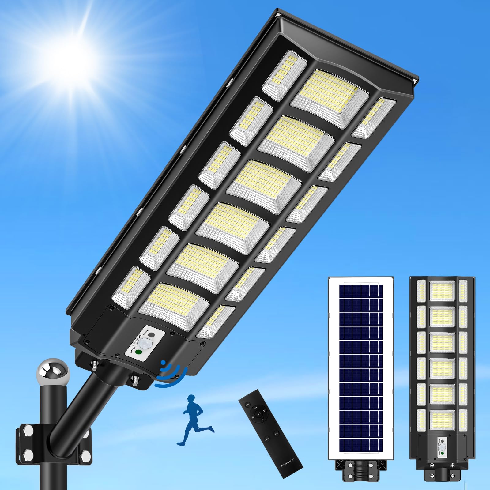 Viugreum Lampione Solare LED Esterno 2000W 200000LM