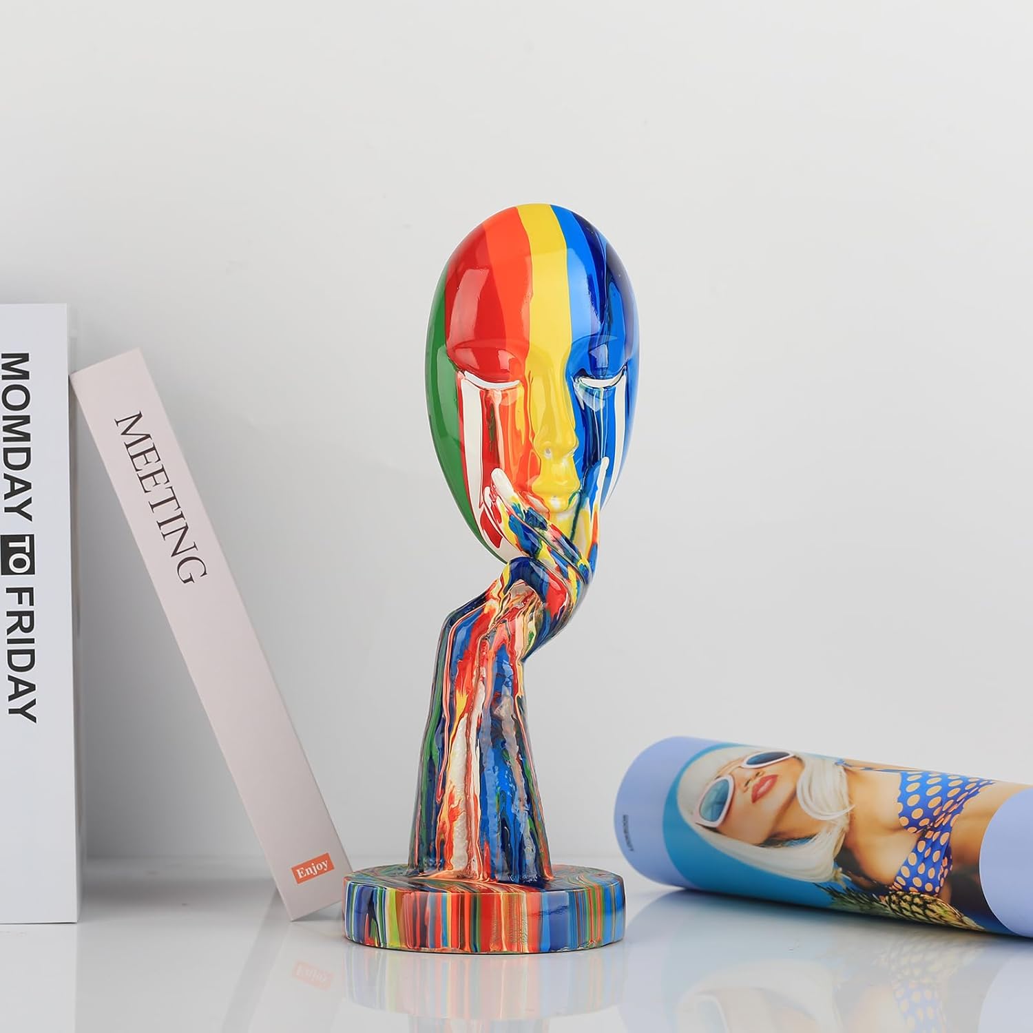 Statua Astratta Donna Pensatore - Decorazione Moderna - immagine 2