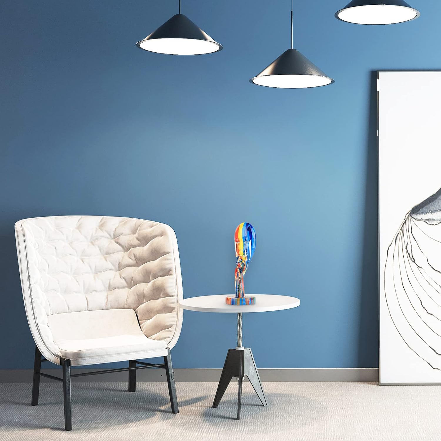 Statua Astratta Donna Pensatore - Decorazione Moderna - immagine 8