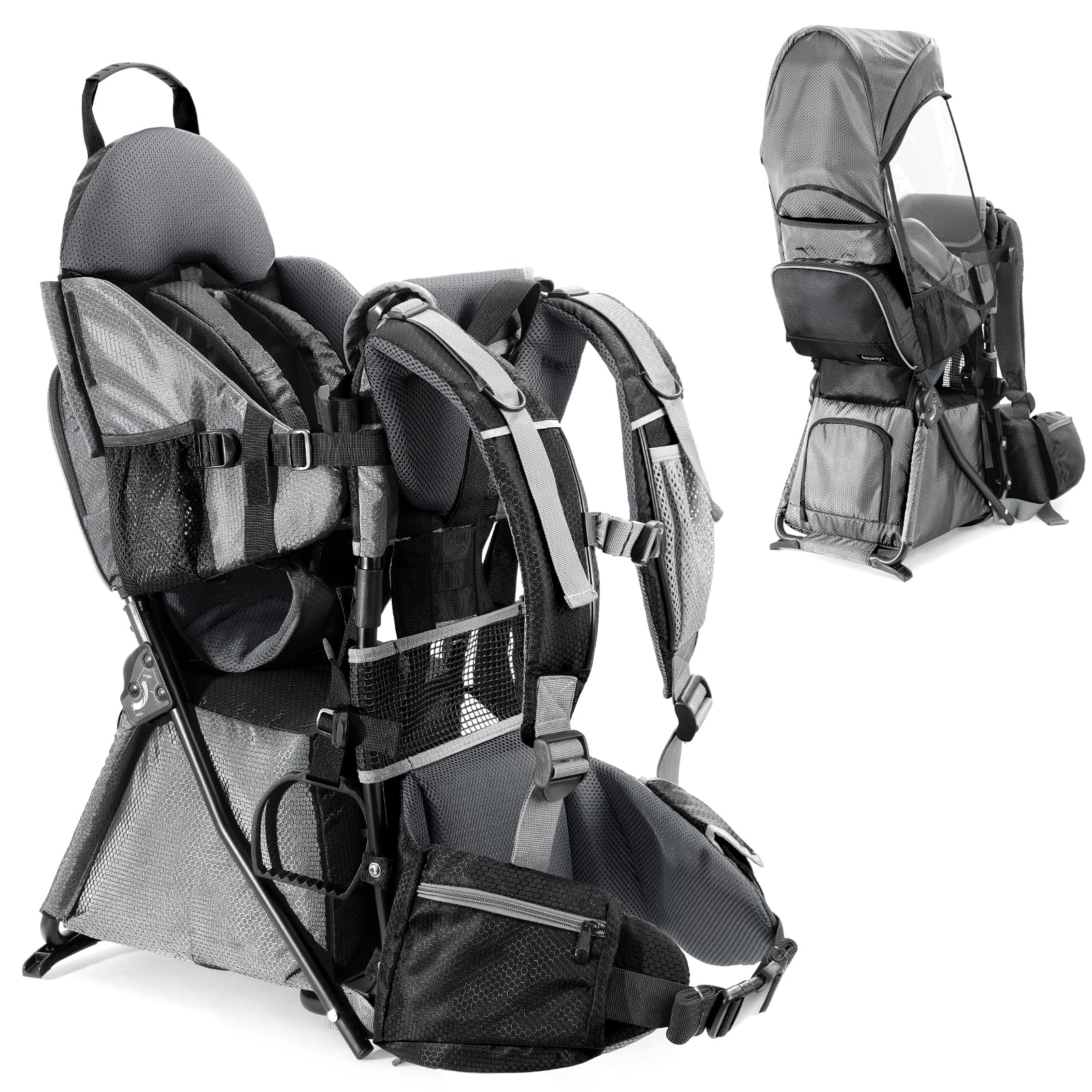 Besrey Zaino Porta Bambino Trekking Montagna, Grigio
