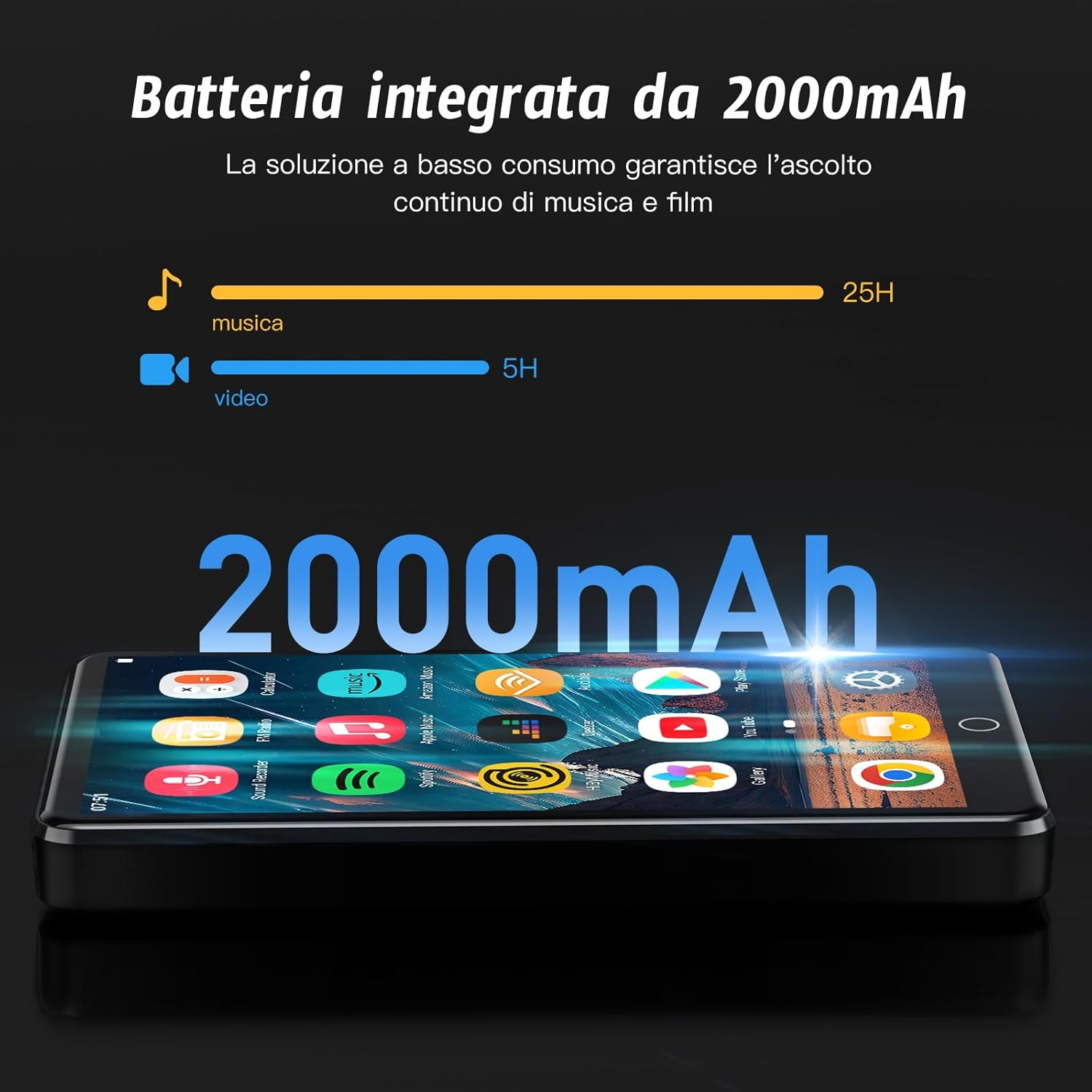 Lettore MP3 160GB con Bluetooth e WiFi, Android 13 - immagine 6