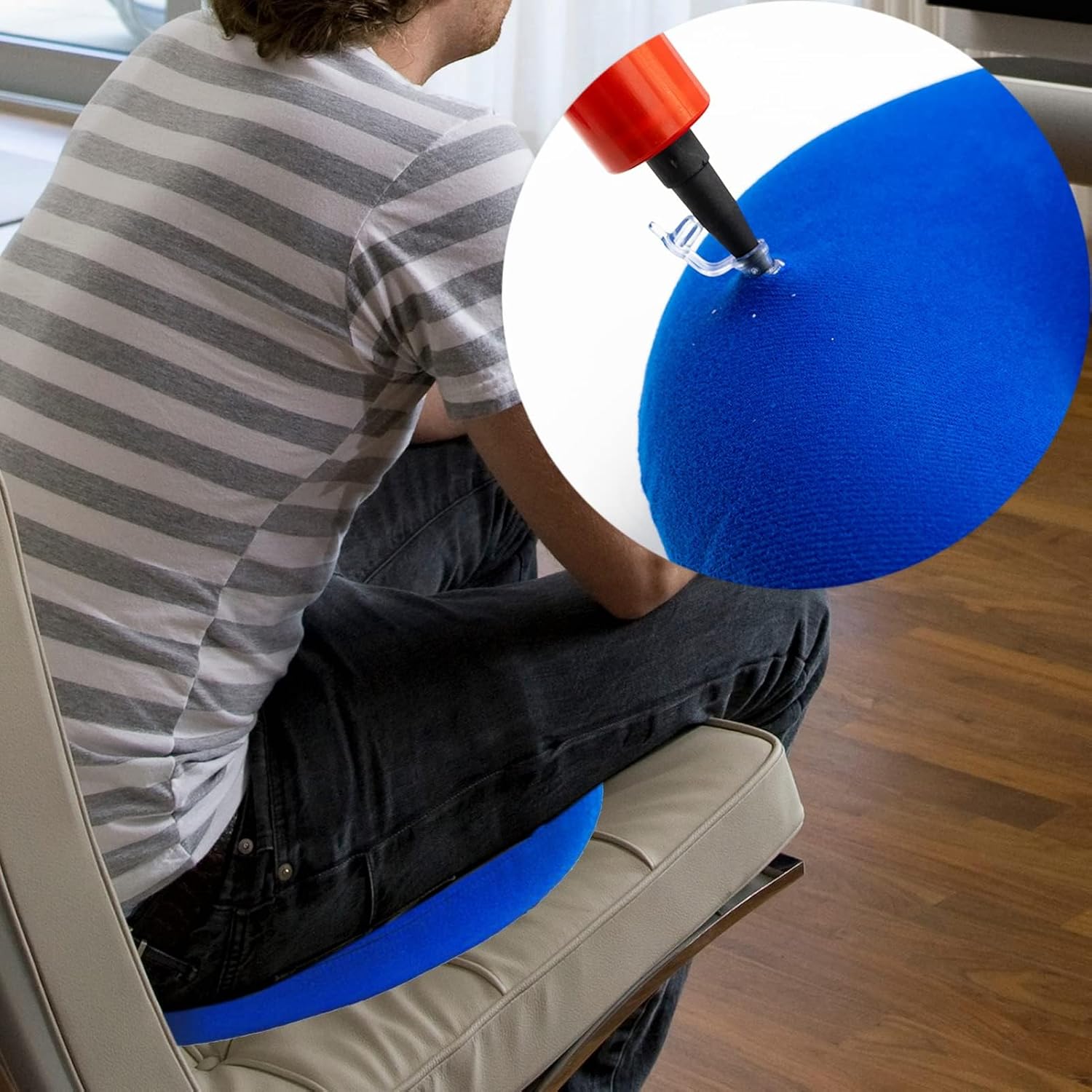 Donut Cuscino Gonfiabile ad Anello, Blu - immagine 4