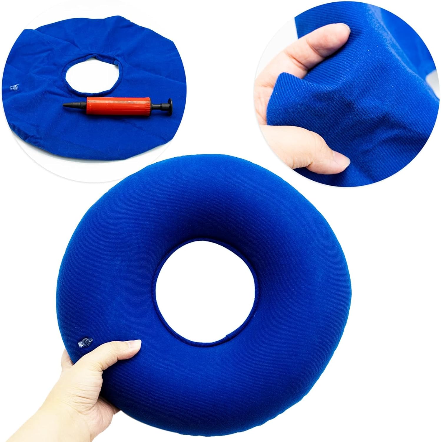 Donut Cuscino Gonfiabile ad Anello, Blu - immagine 6