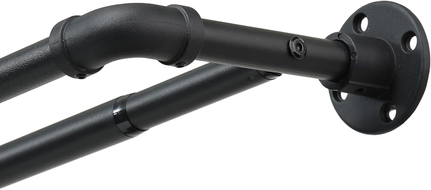 Asta per Tende Industriali Doppie Nere 78-348cm
