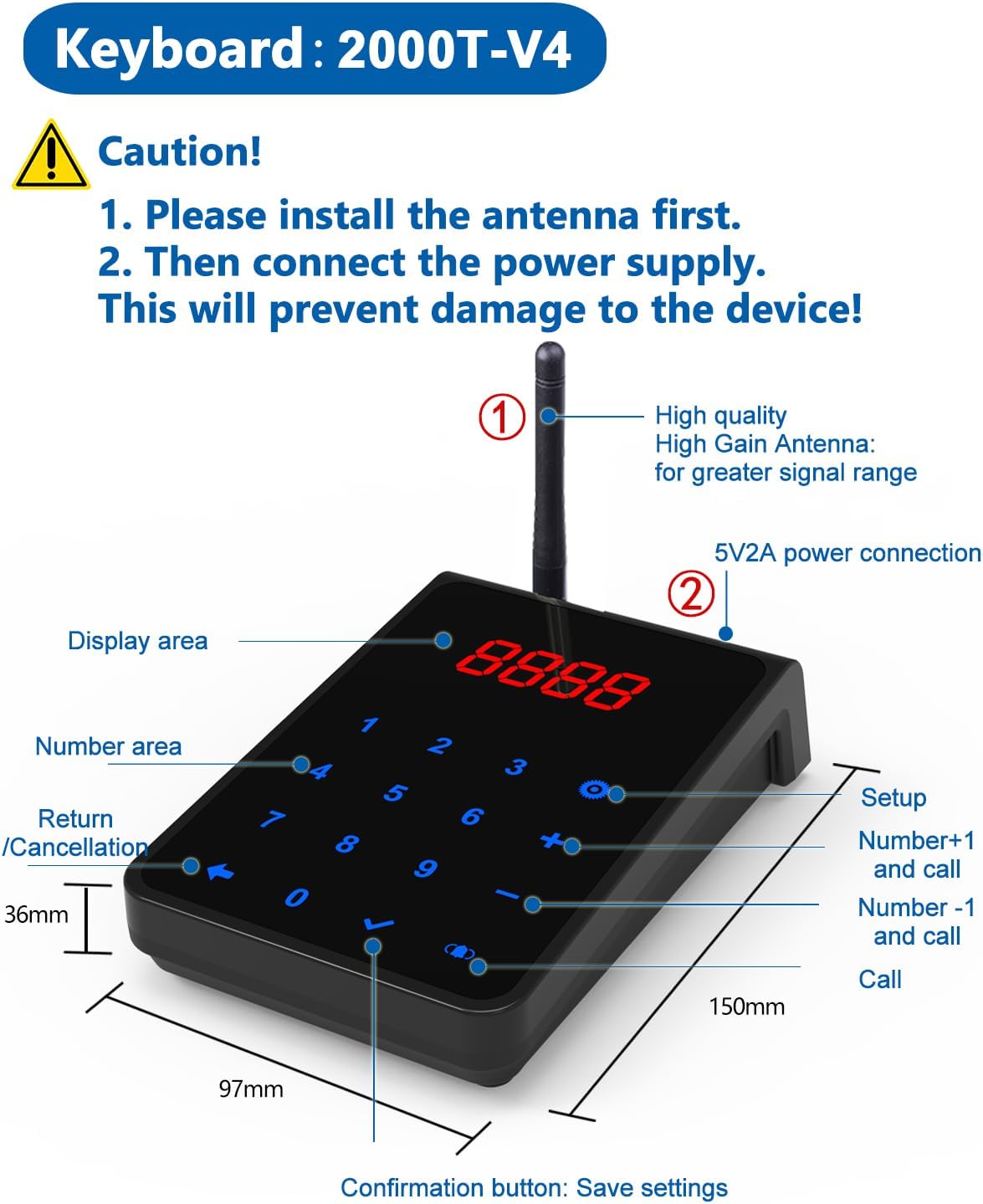 Drahtloses Rufsystem Pager per Ristoranti e Cliniche - immagine 5