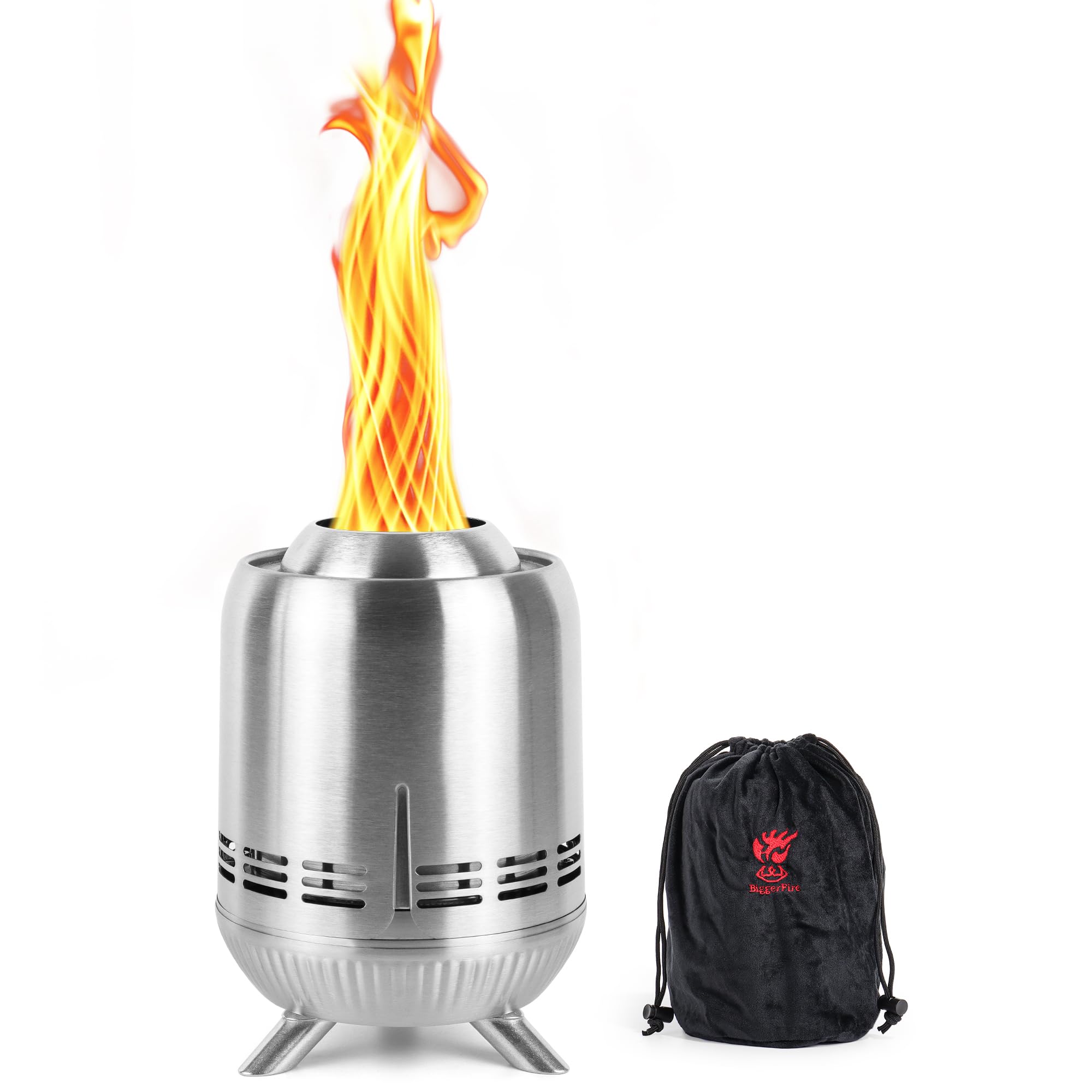 Biggerfire Braciere da Tavolo Portatile in Acciaio Inox