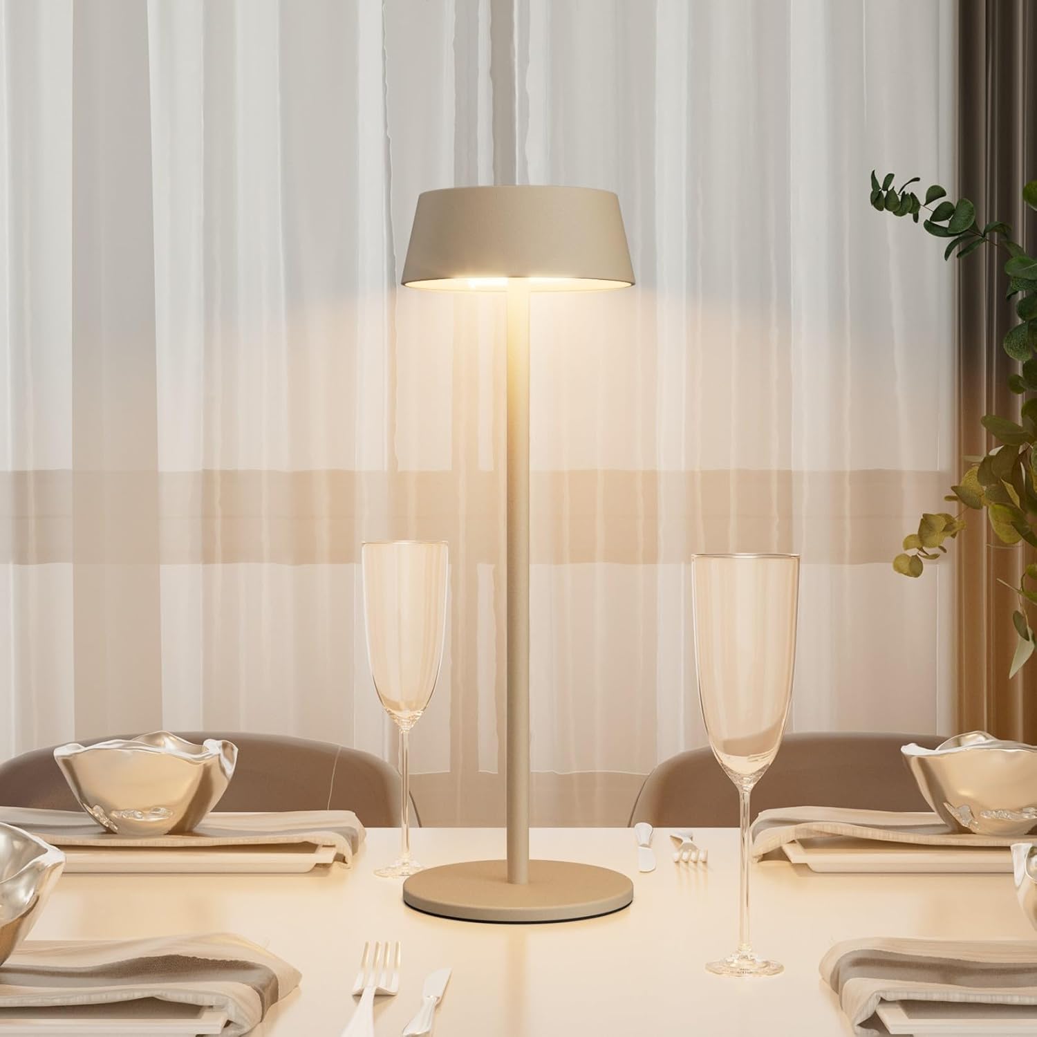 K-Bright 2 Lampade da Tavolo LED Ricaricabili, Khaki - immagine 5