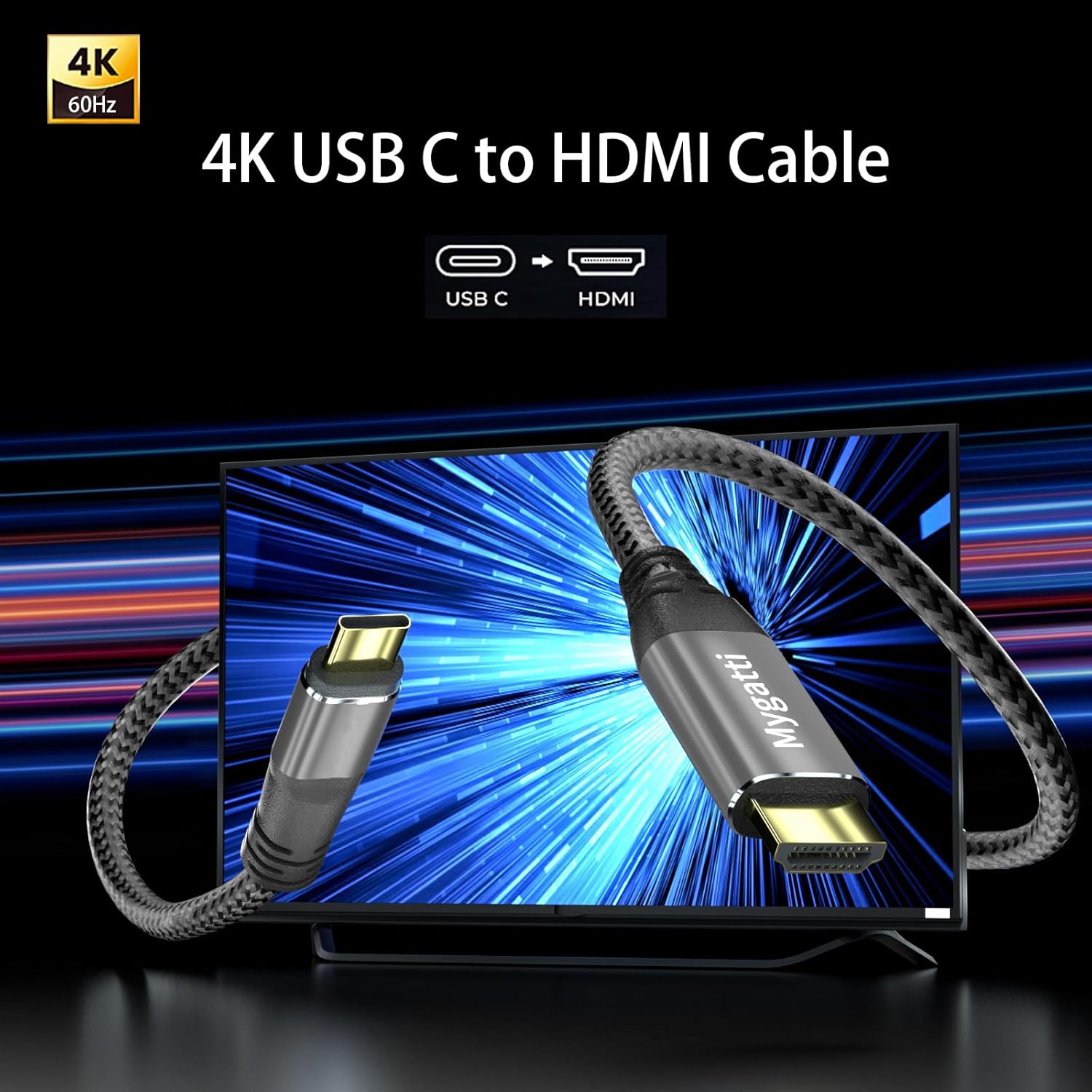 Mygatti Cavo USB C a HDMI 10 Metri 4K UHD - immagine 2