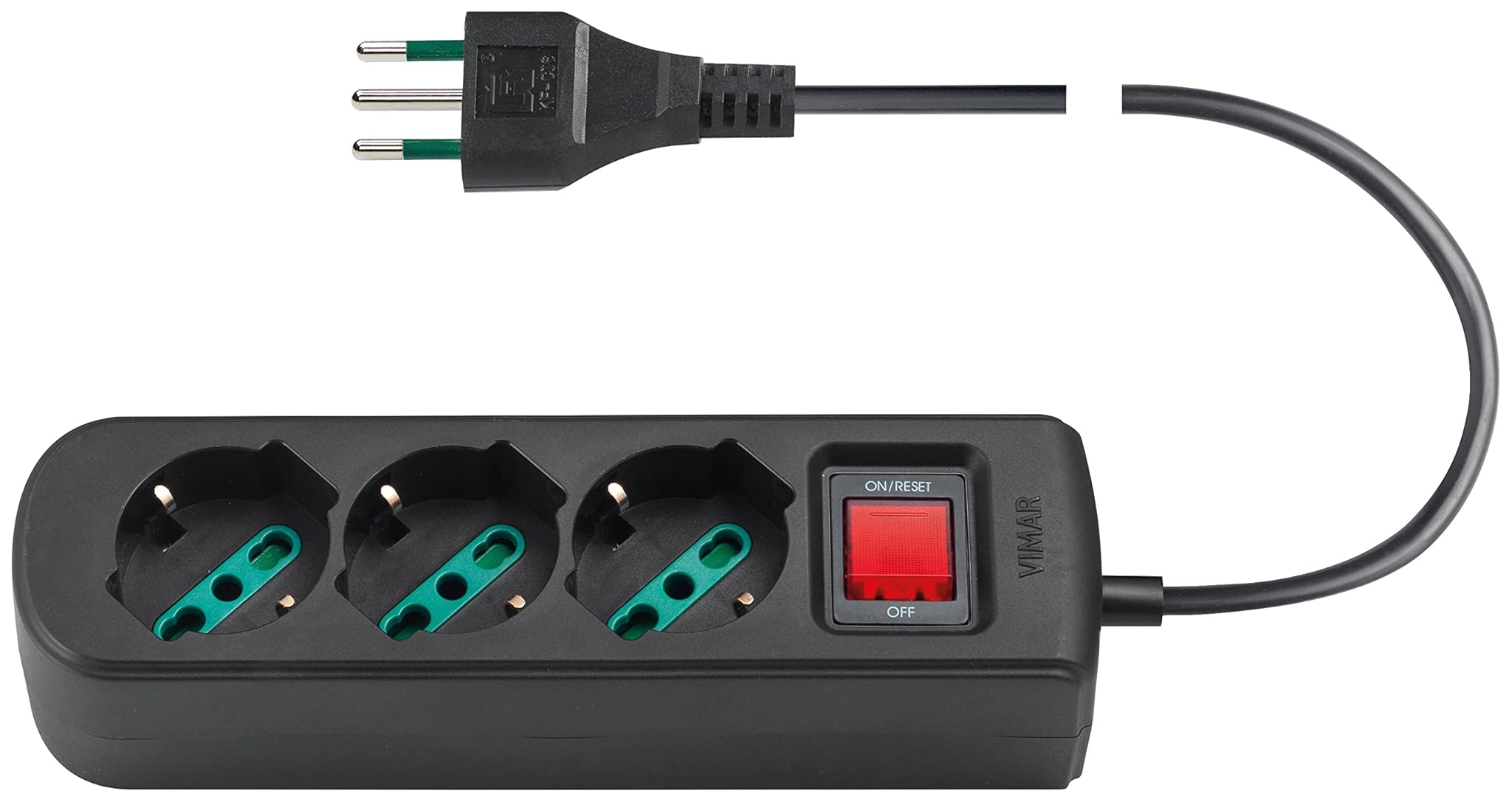 Vimar 0R00637.CC Multipresa con Interruttore 1,5m, Nero