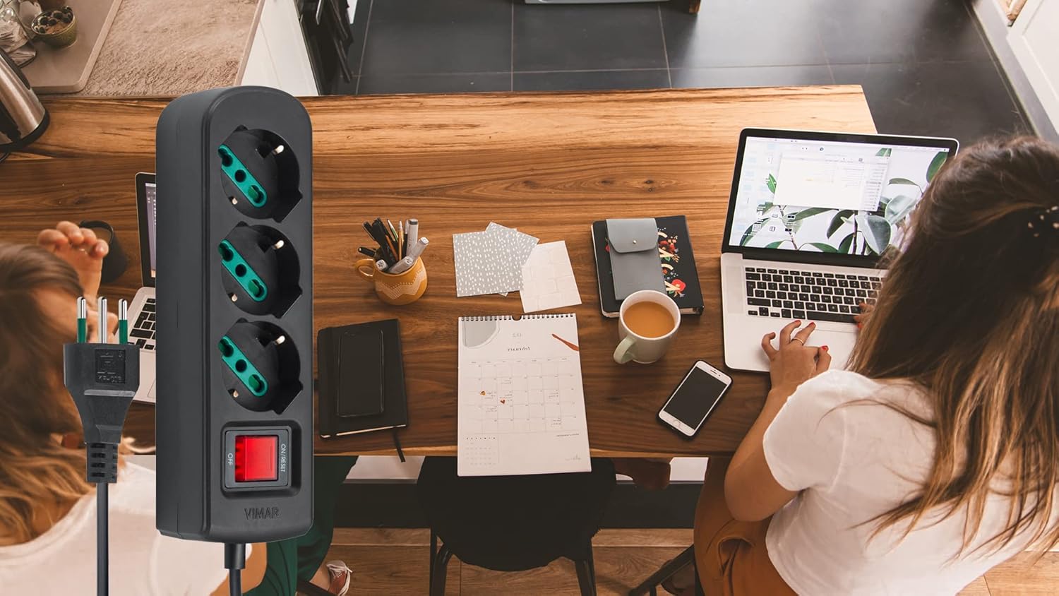 Vimar 0R00637.CC Multipresa con Interruttore 1,5m, Nero - immagine 4