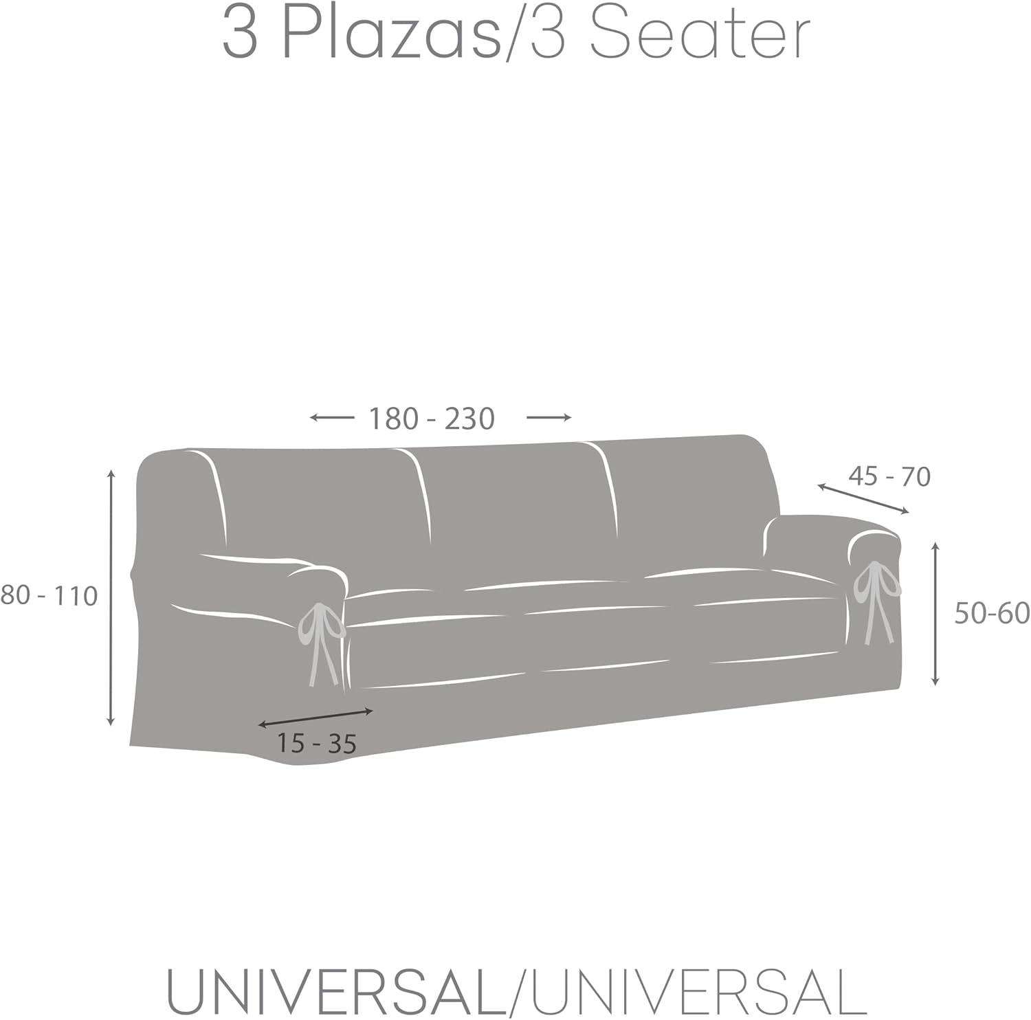 FUNDAS DE SOFA MOD/6 UNIVERSAL LOIRA-PROTECT 3PLZ - immagine 4