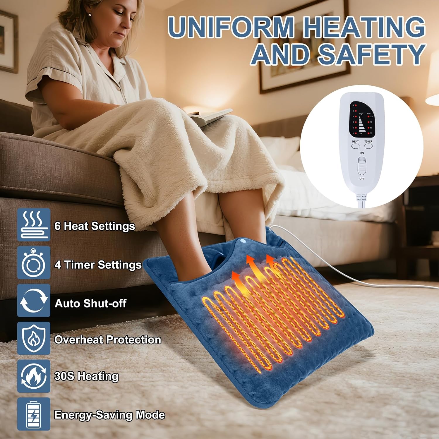 Ninonly Scaldapiedi Elettrico 40x40cm - immagine 3