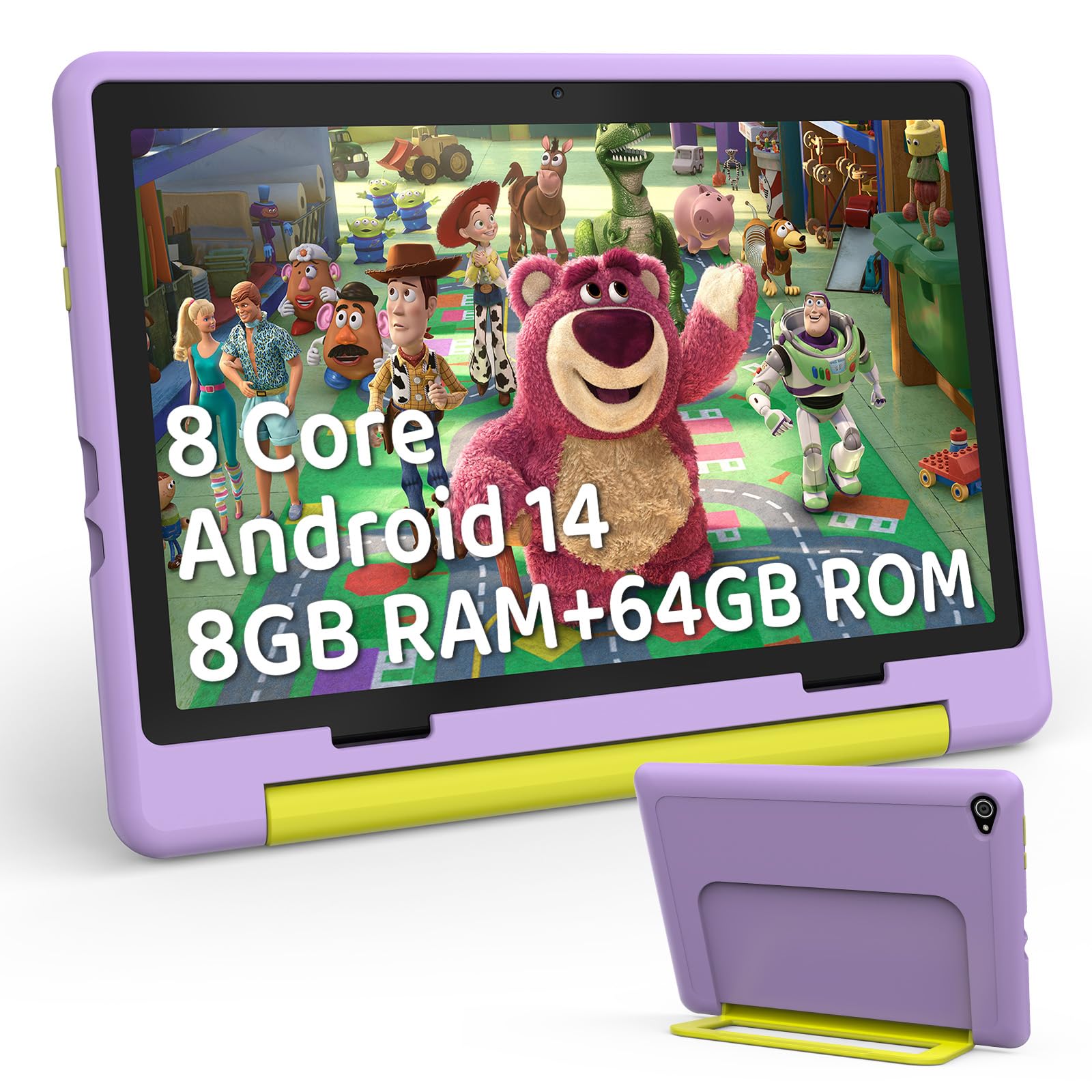Tablet Bambini 10 Pollici HD IPS Android 14 Viola